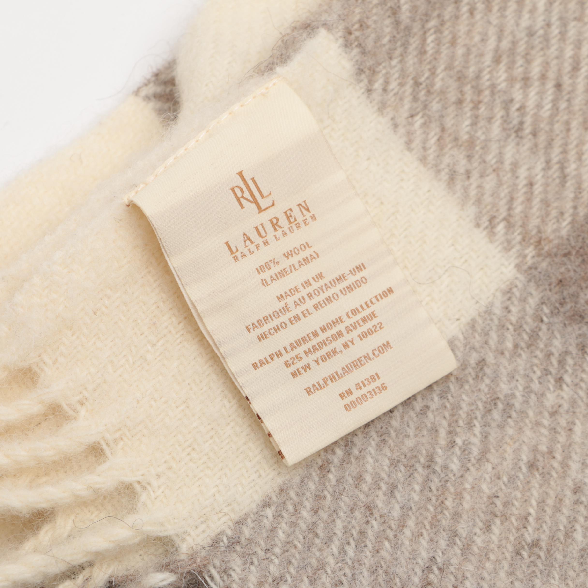 Ralph Lauren "Home Collection" Wool Throw Blanket