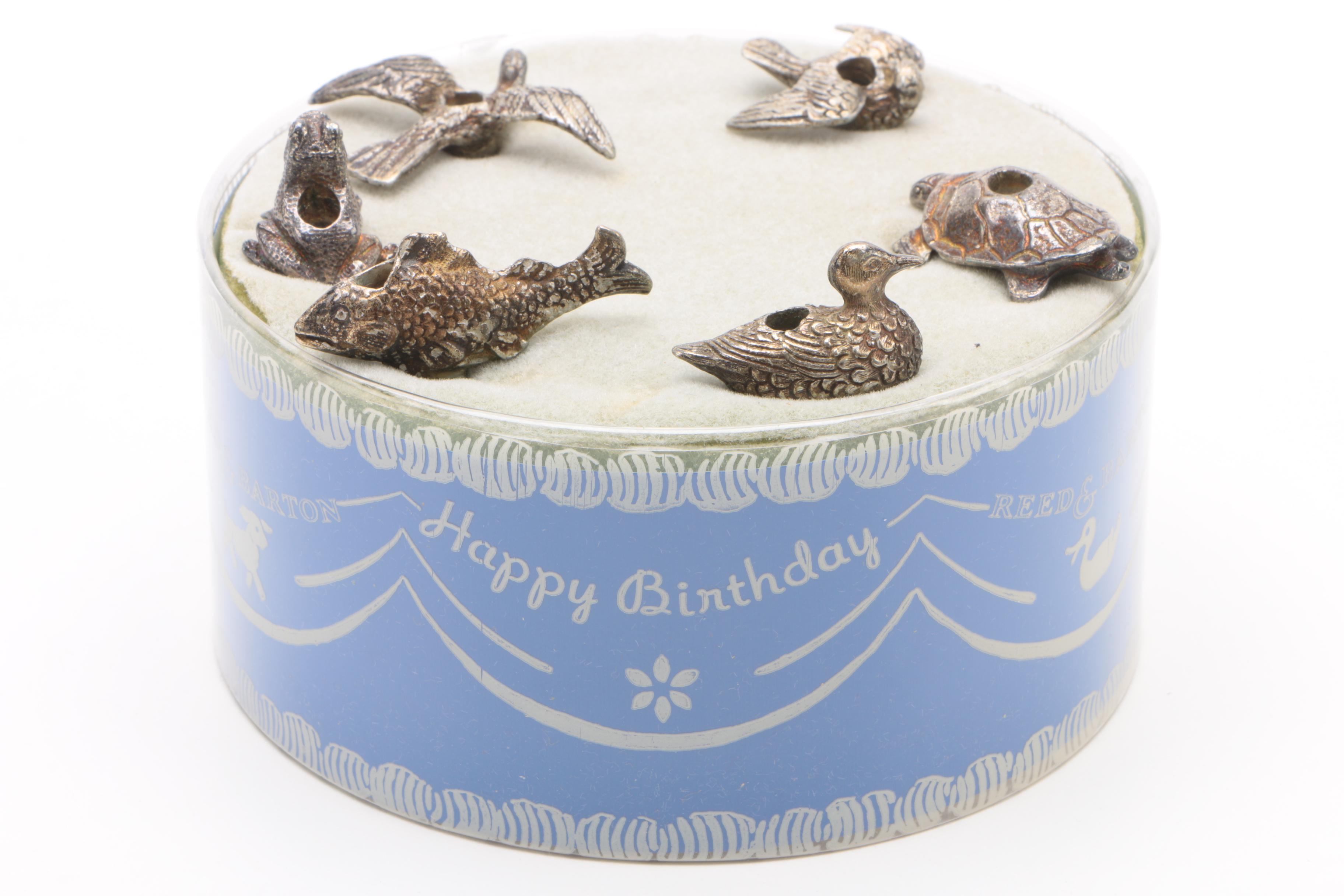 Reed & Barton "Merry Menagerie" Candleholders with Other Silver Plate Tableware