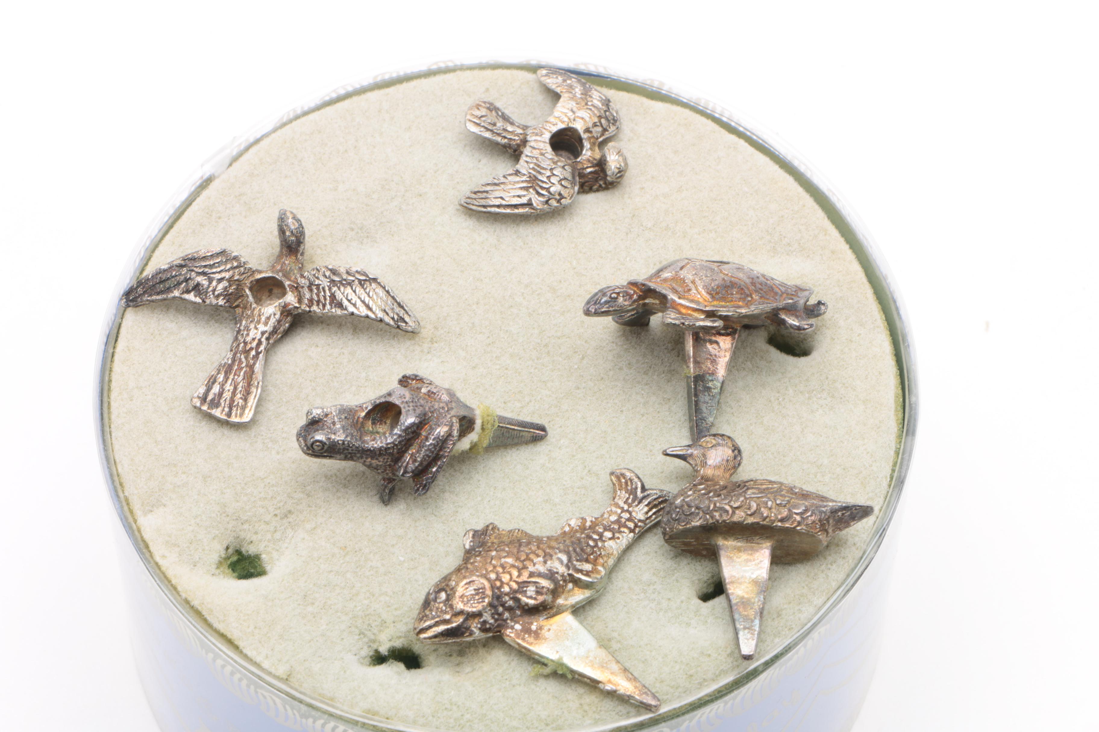 Reed & Barton "Merry Menagerie" Candleholders with Other Silver Plate Tableware