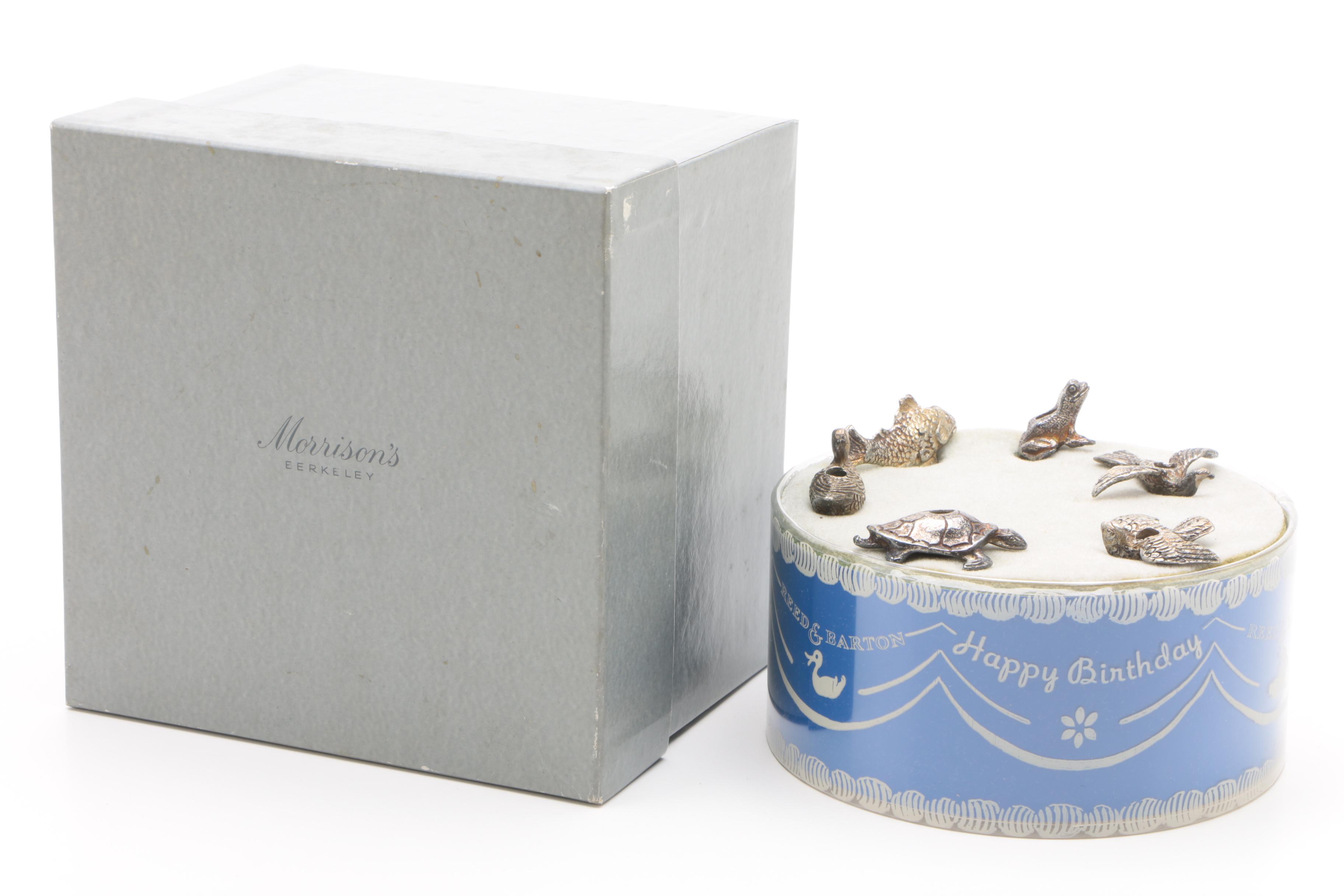 Reed & Barton "Merry Menagerie" Candleholders with Other Silver Plate Tableware