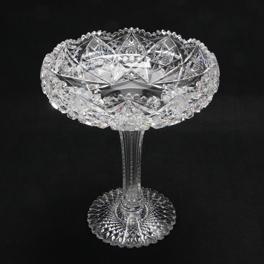 American Brilliant Period Cut Glass Compote