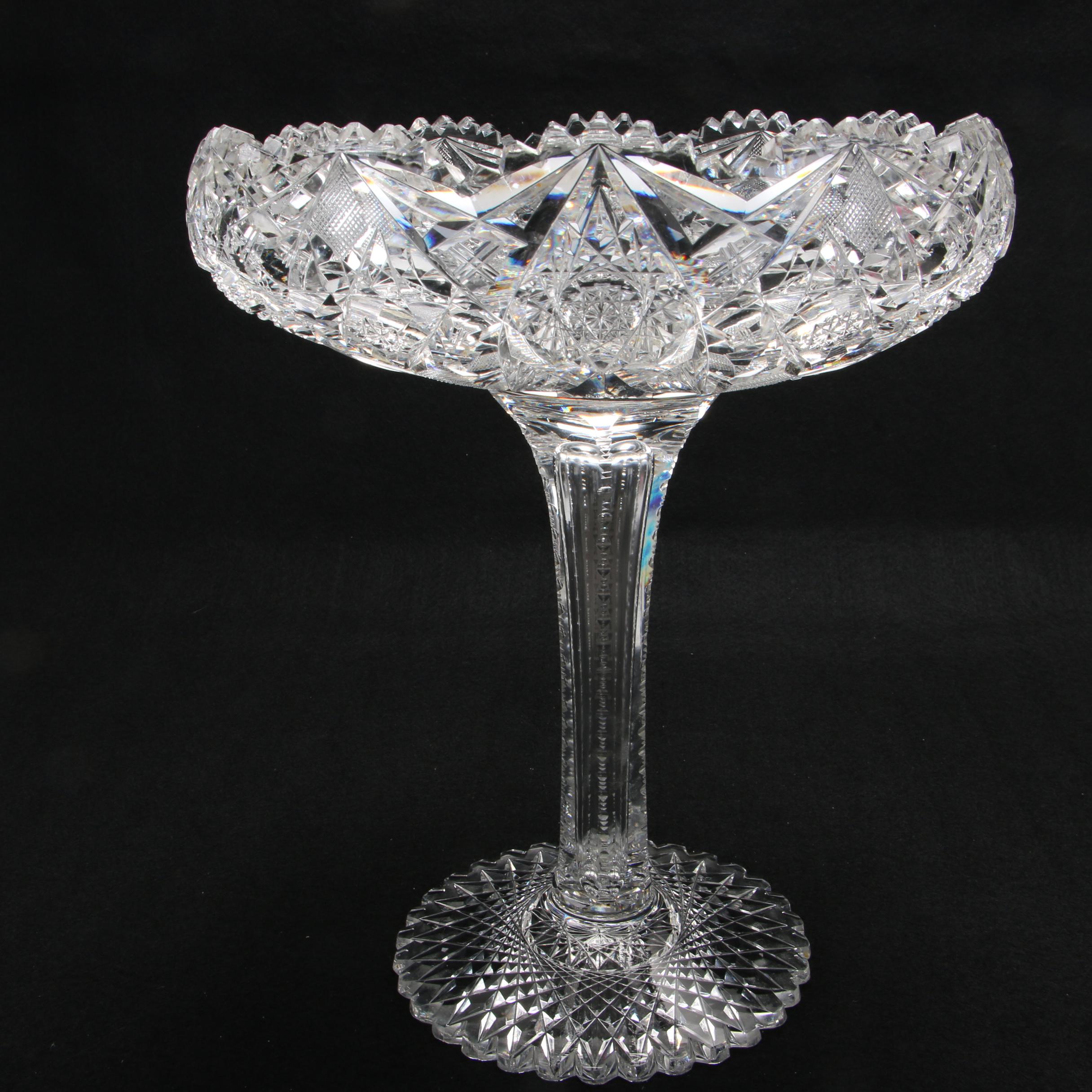 American Brilliant Period Cut Glass Compote