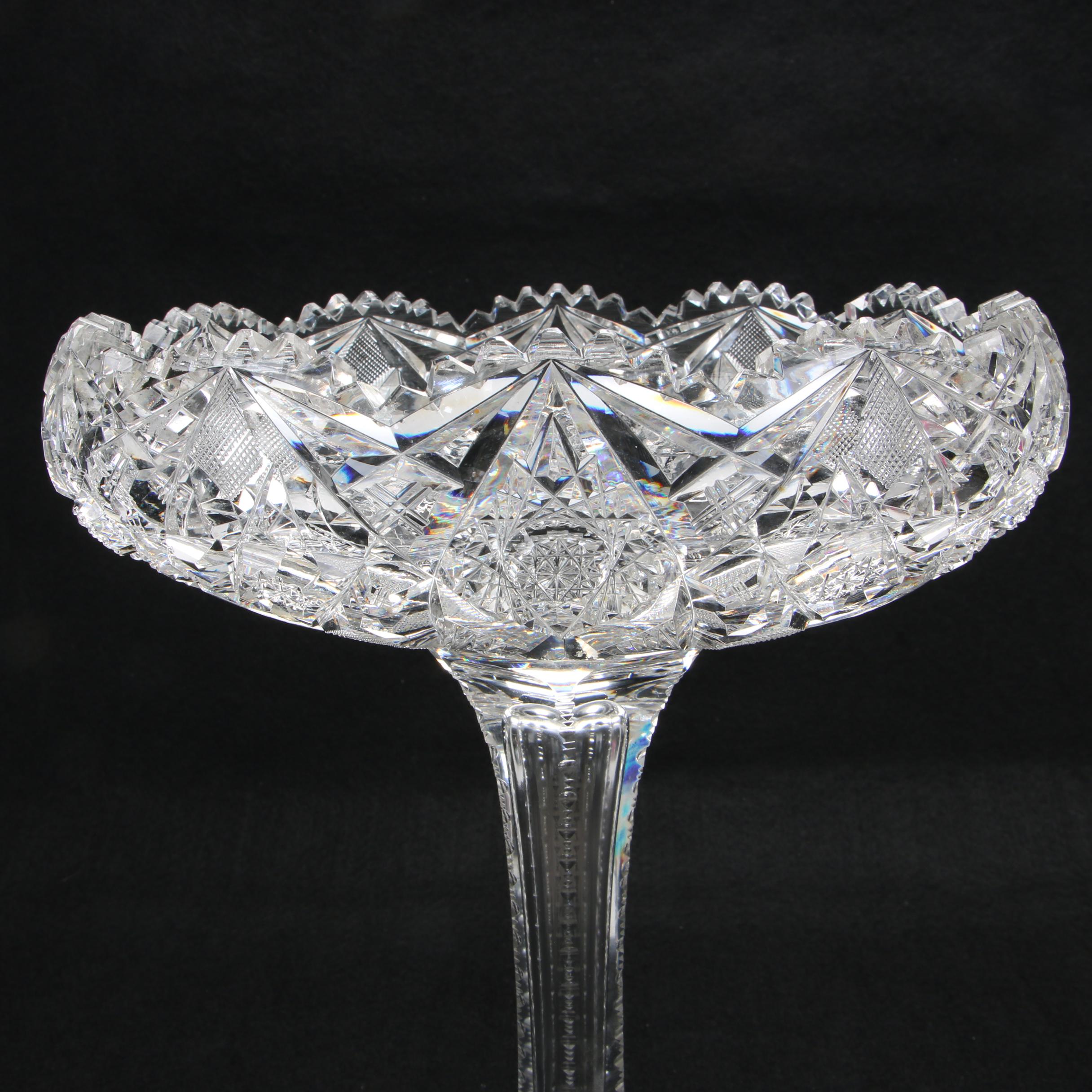 American Brilliant Period Cut Glass Compote