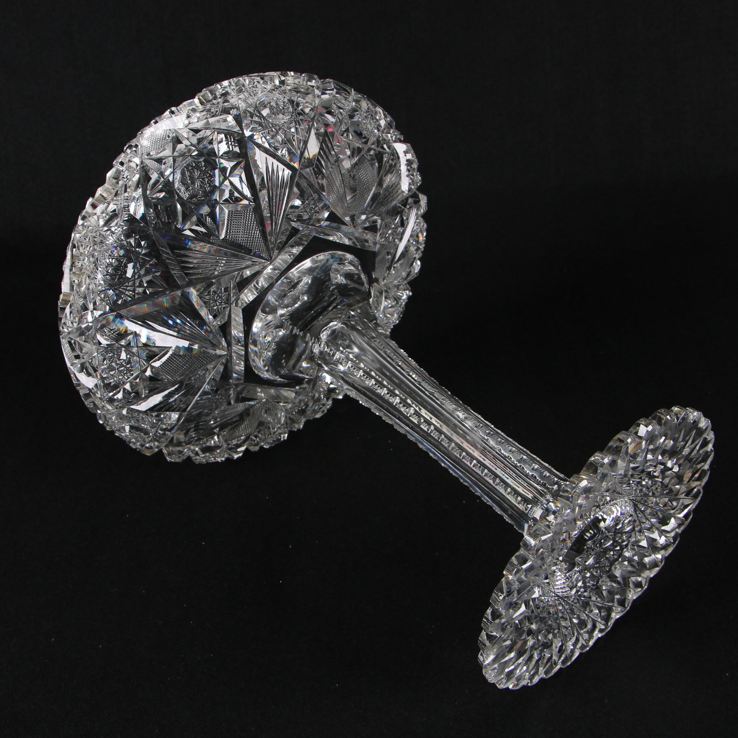 American Brilliant Period Cut Glass Compote