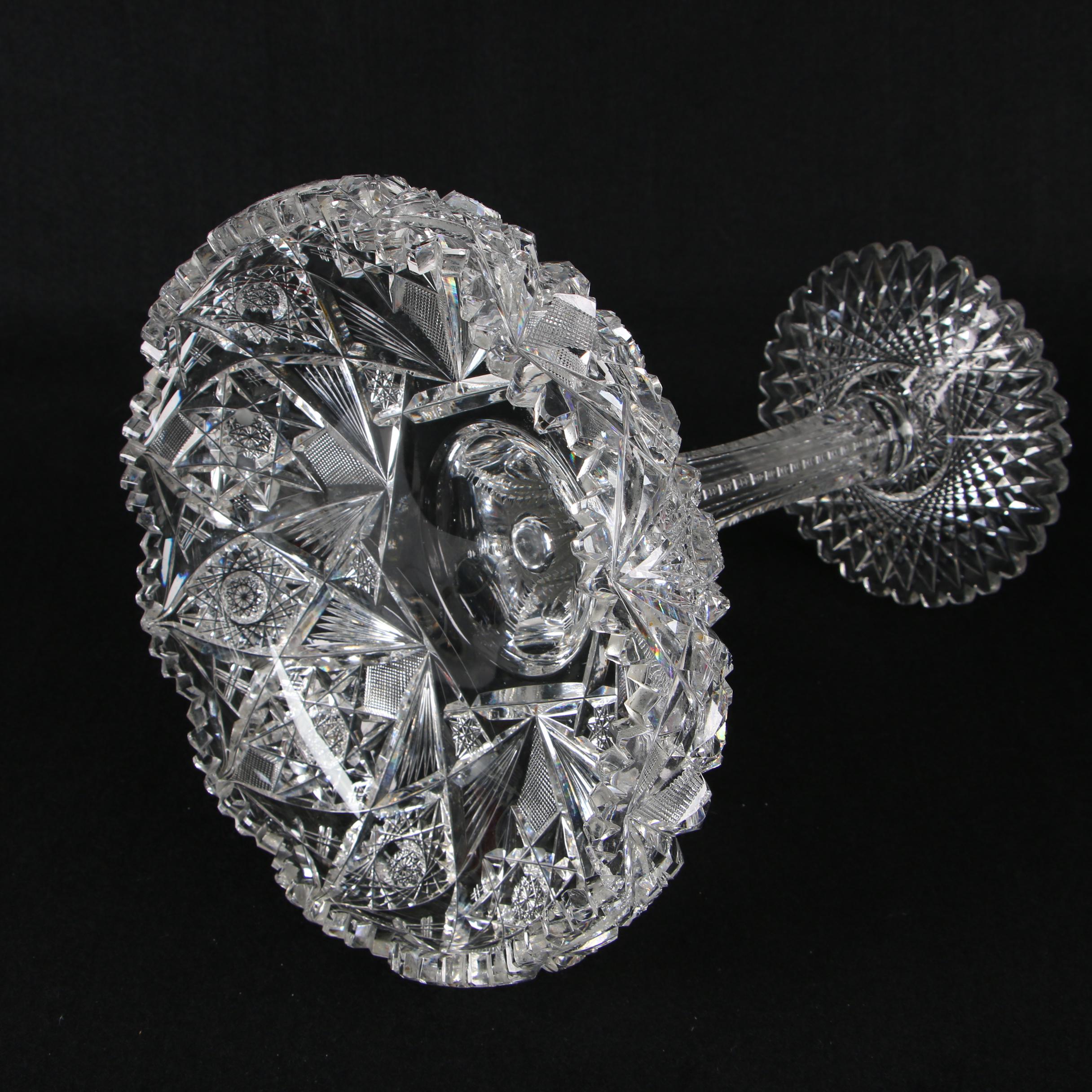 American Brilliant Period Cut Glass Compote