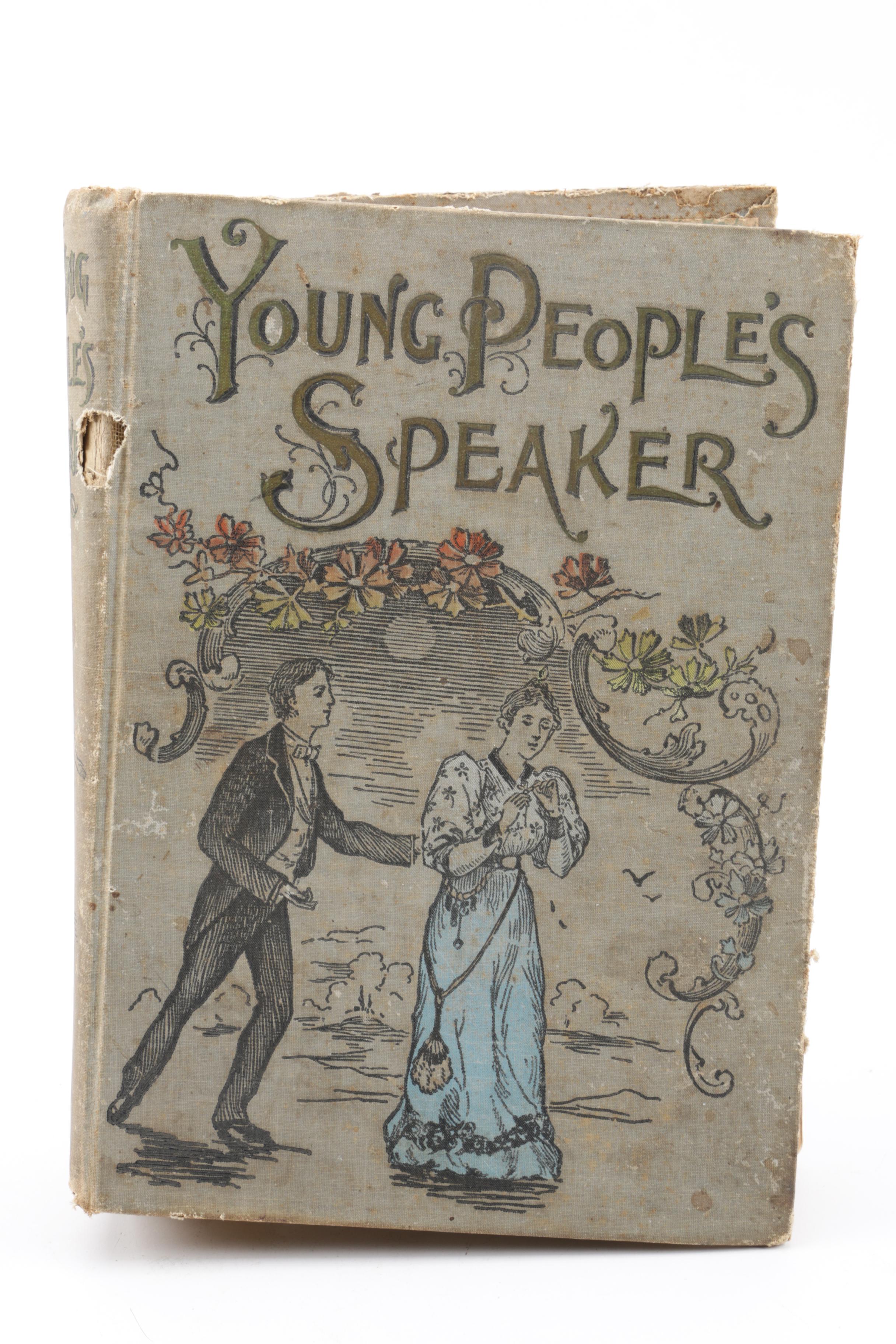 Vintage and Antique Books with German Porcelain "The Last Farewell" Ash Receiver