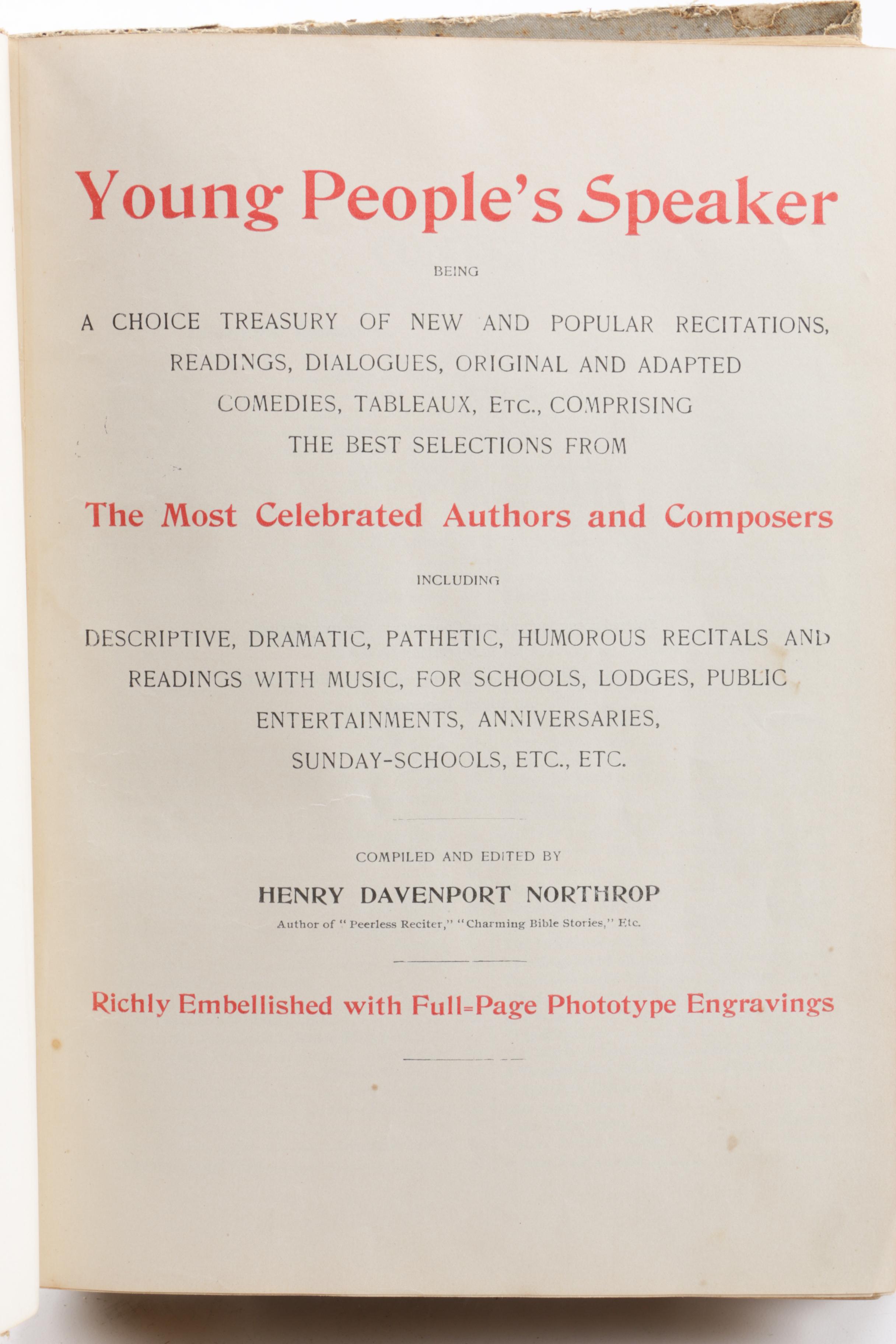 Vintage and Antique Books with German Porcelain "The Last Farewell" Ash Receiver