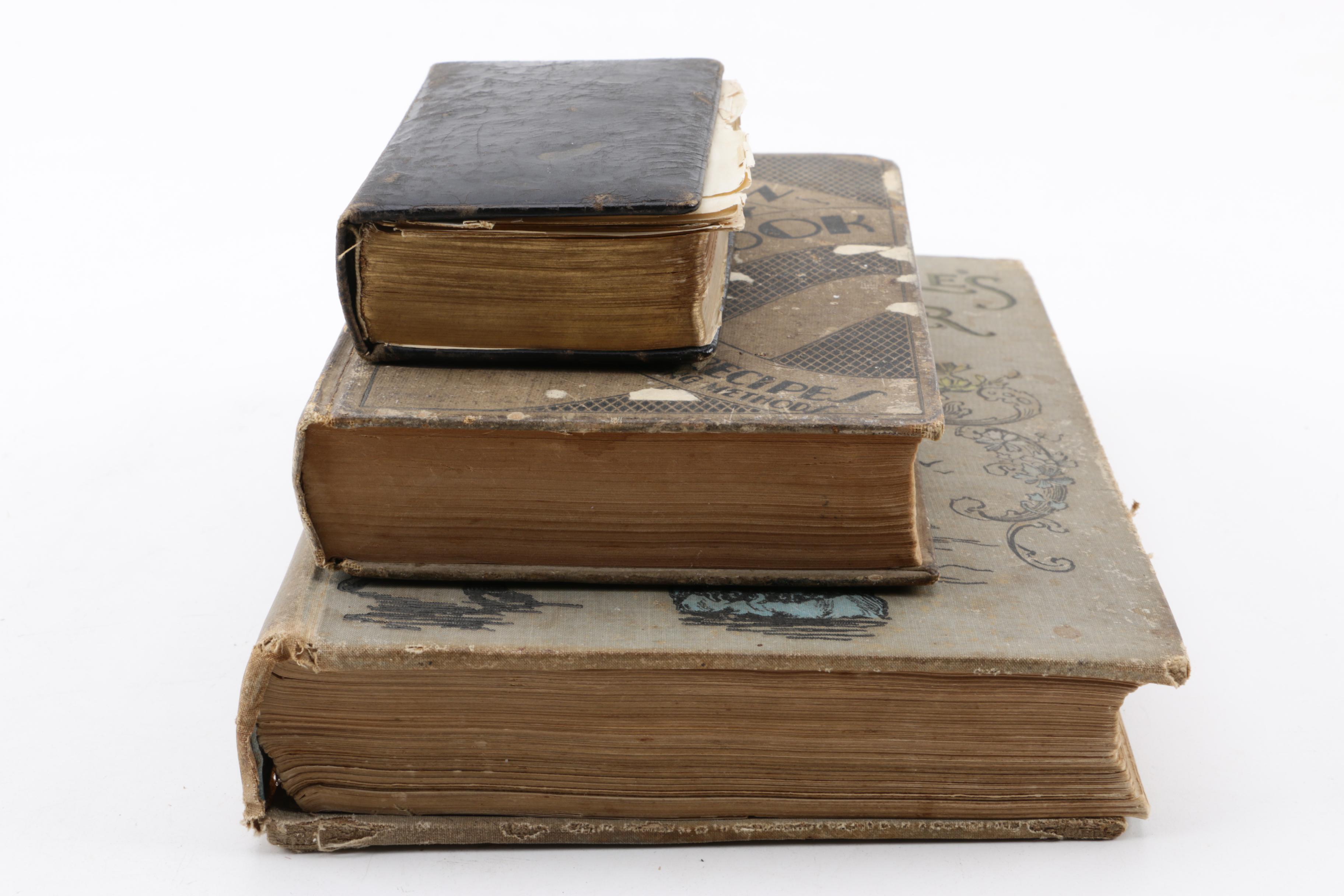 Vintage and Antique Books with German Porcelain "The Last Farewell" Ash Receiver