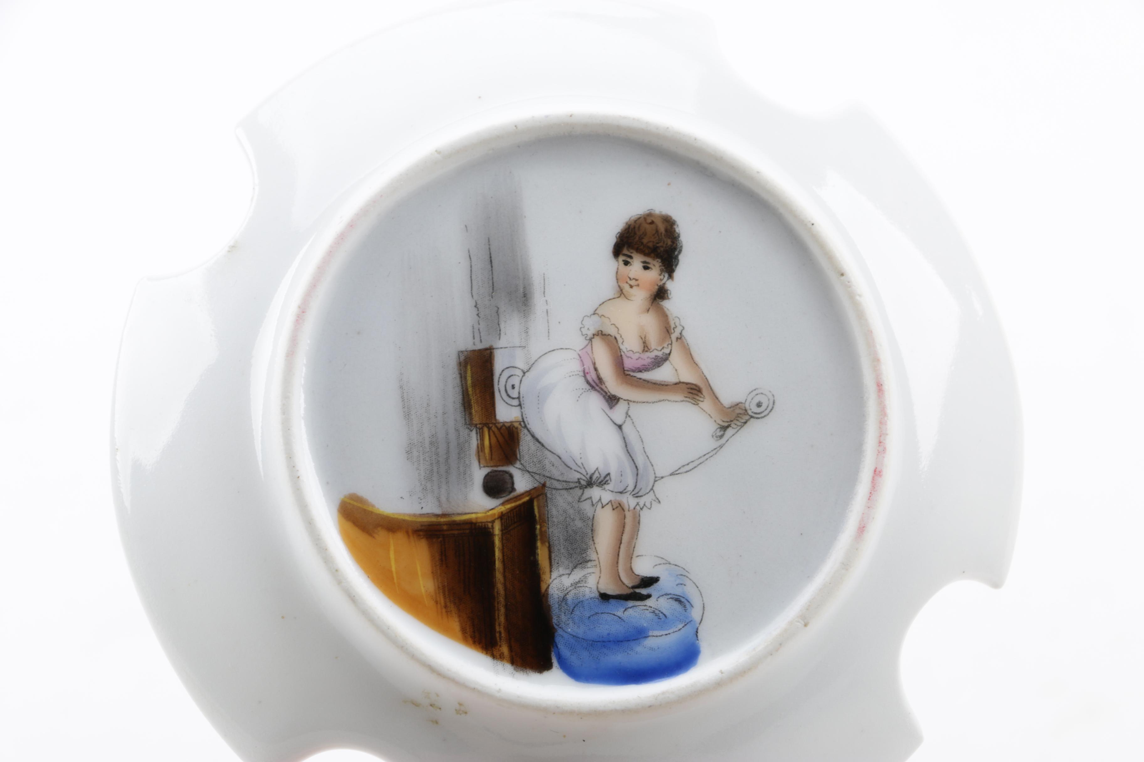 Vintage and Antique Books with German Porcelain "The Last Farewell" Ash Receiver