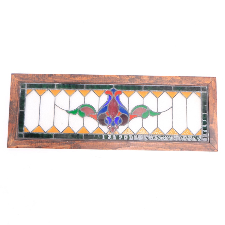 Art Nouveau Style Stained Glass Panel