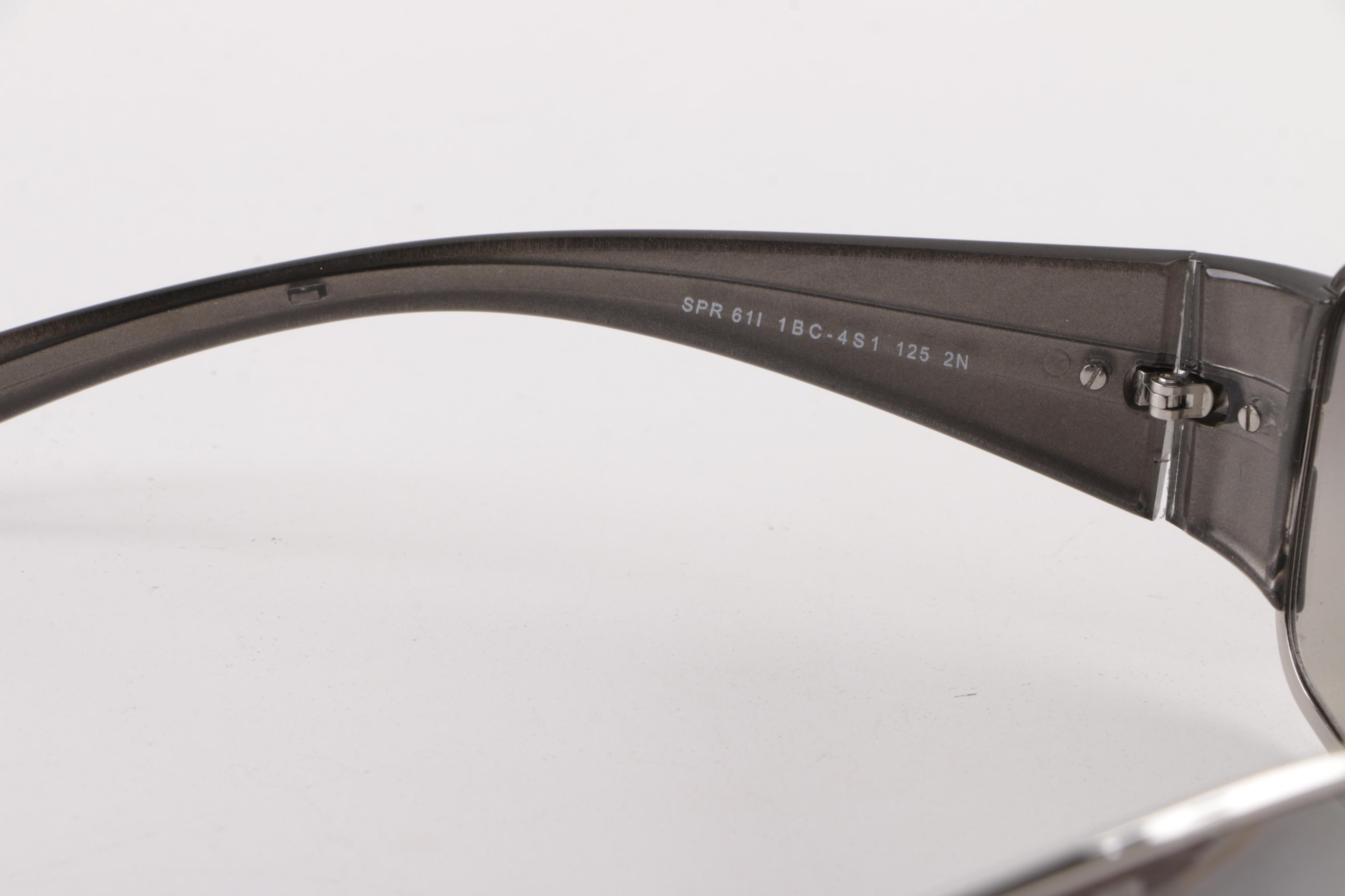 Prada SPR 61I Silver and Grey Shield Sunglasses