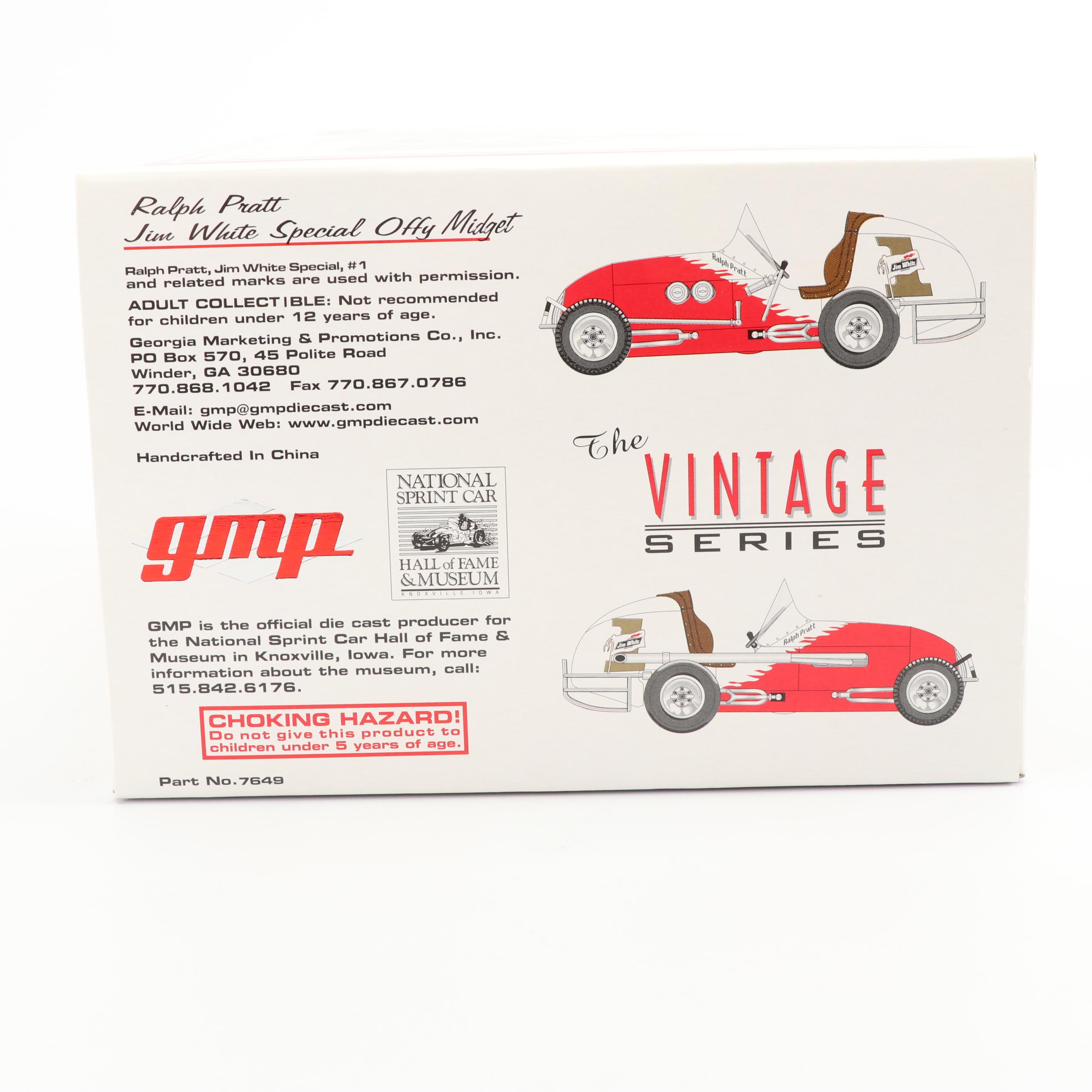 GMP "Vintage Series" Ralph Pratt, Jim White Special Offy Midget Replica