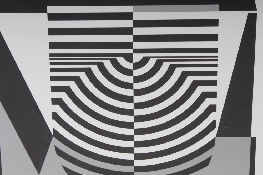 Donald Roberts 1968 Op Art Lithographic Gallery Poster
