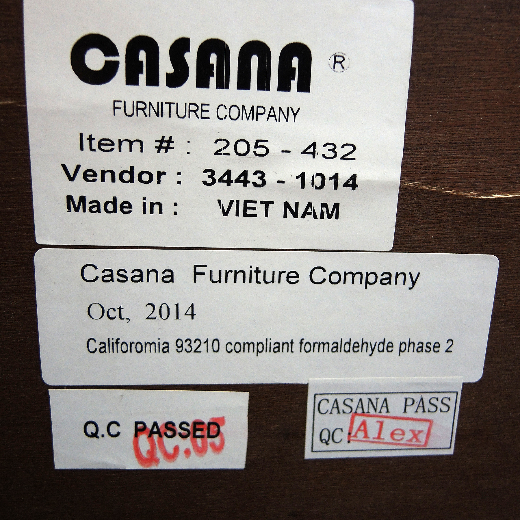 Contemporary King Size Bed Frame and Nightstands by Casana