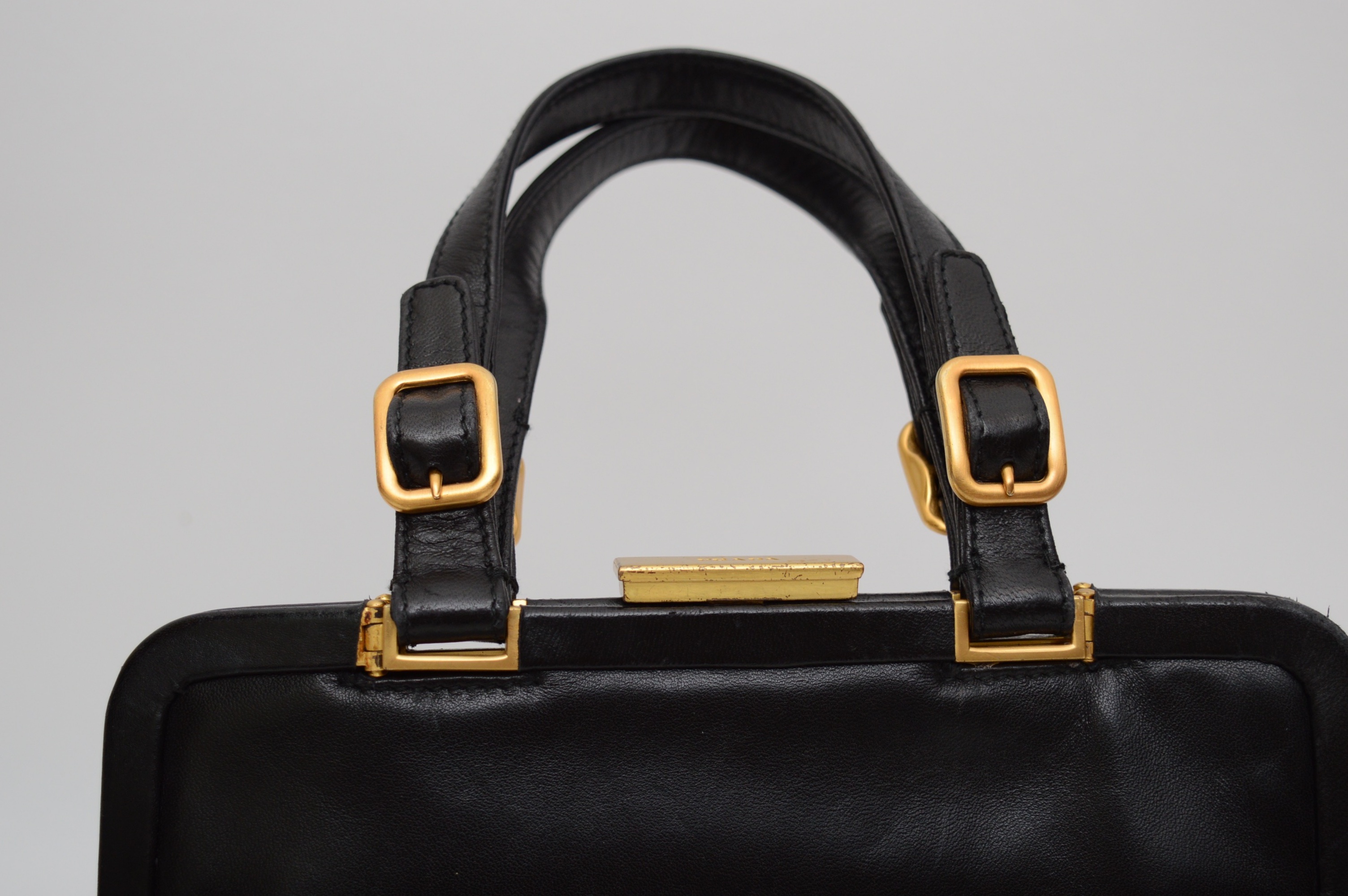 Vintage Prada Black Leather Handbag