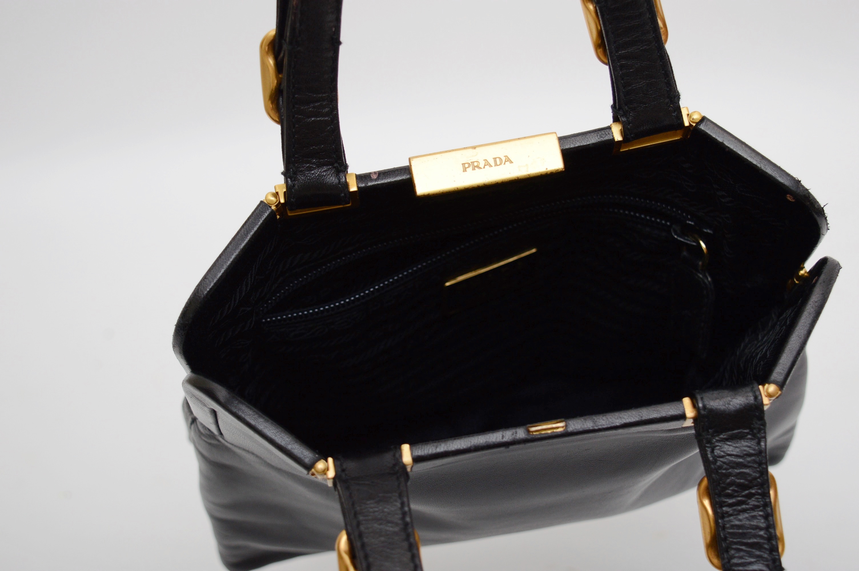 Vintage Prada Black Leather Handbag