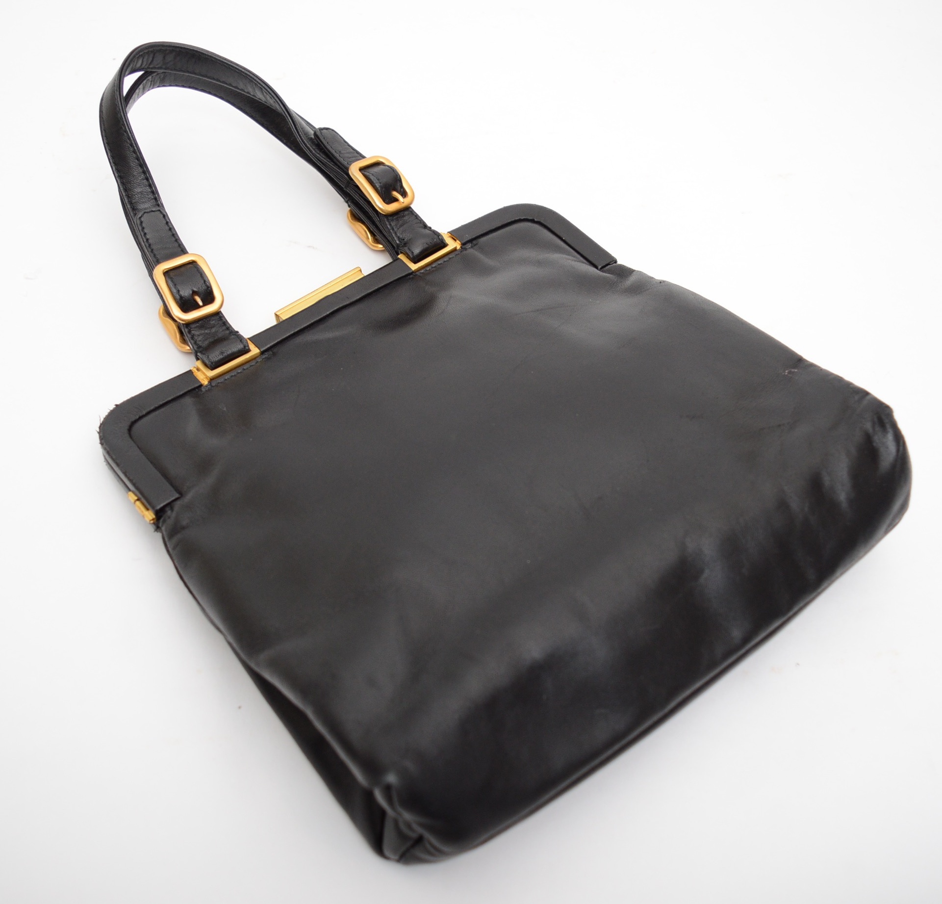 Vintage Prada Black Leather Handbag