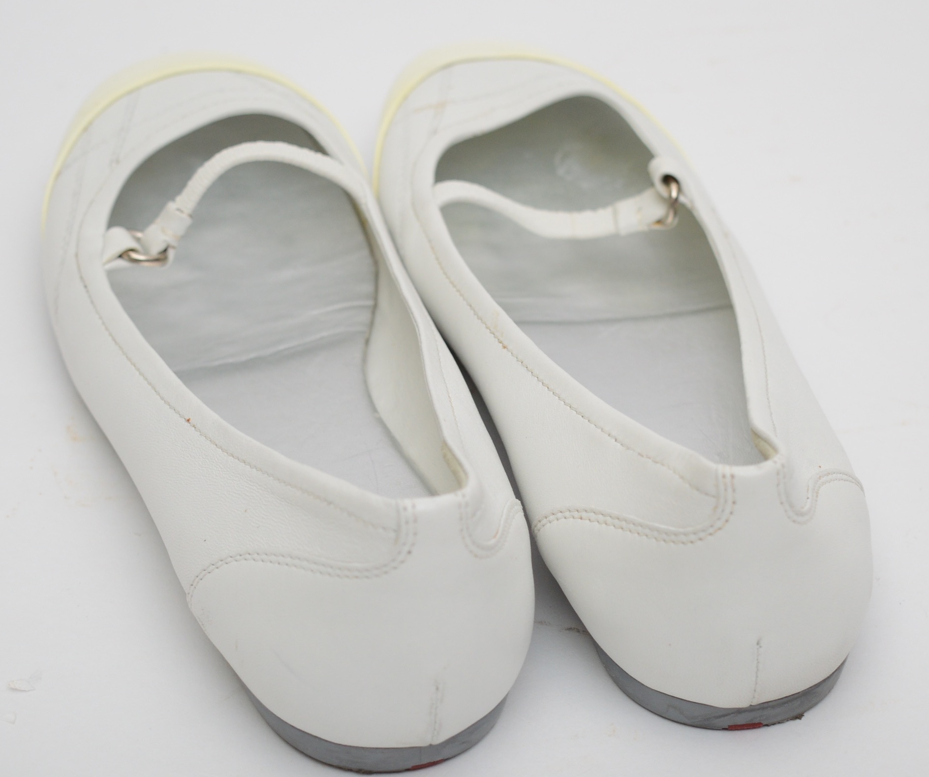 Prada White Leather Ballet Flats