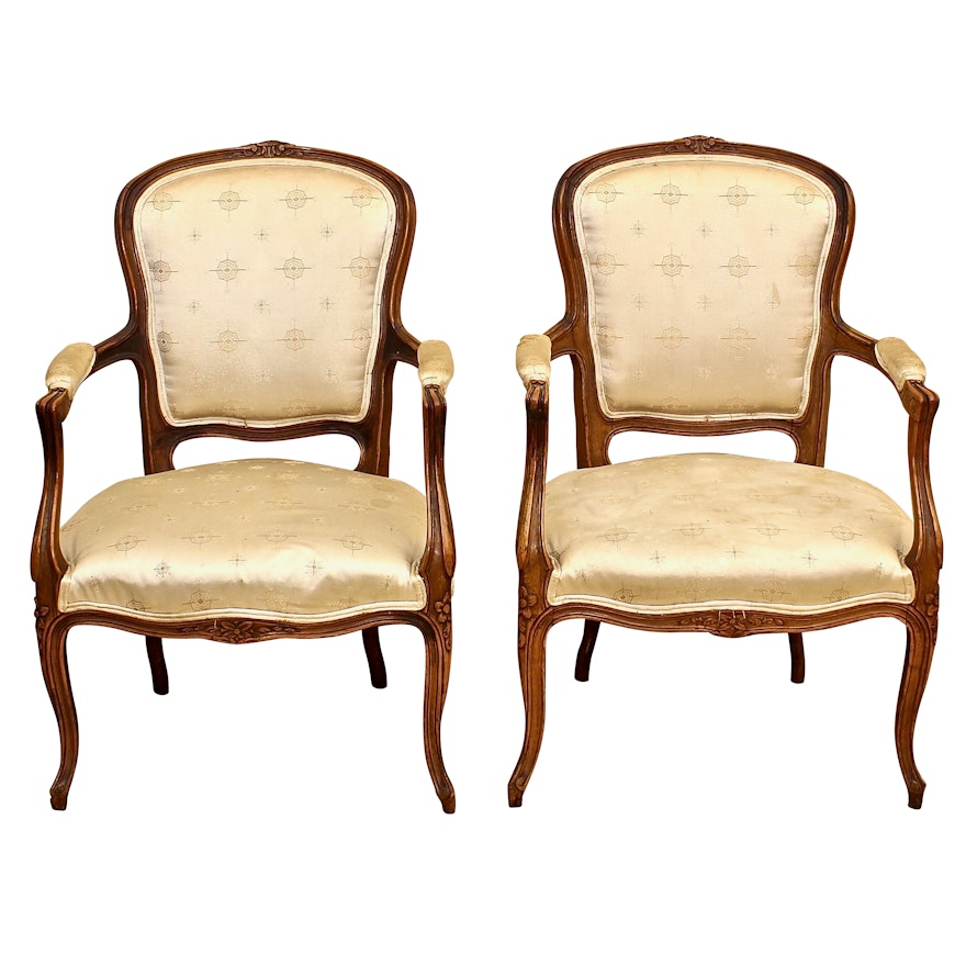 French Provincial Style Fauteuils, Late 20th Century
