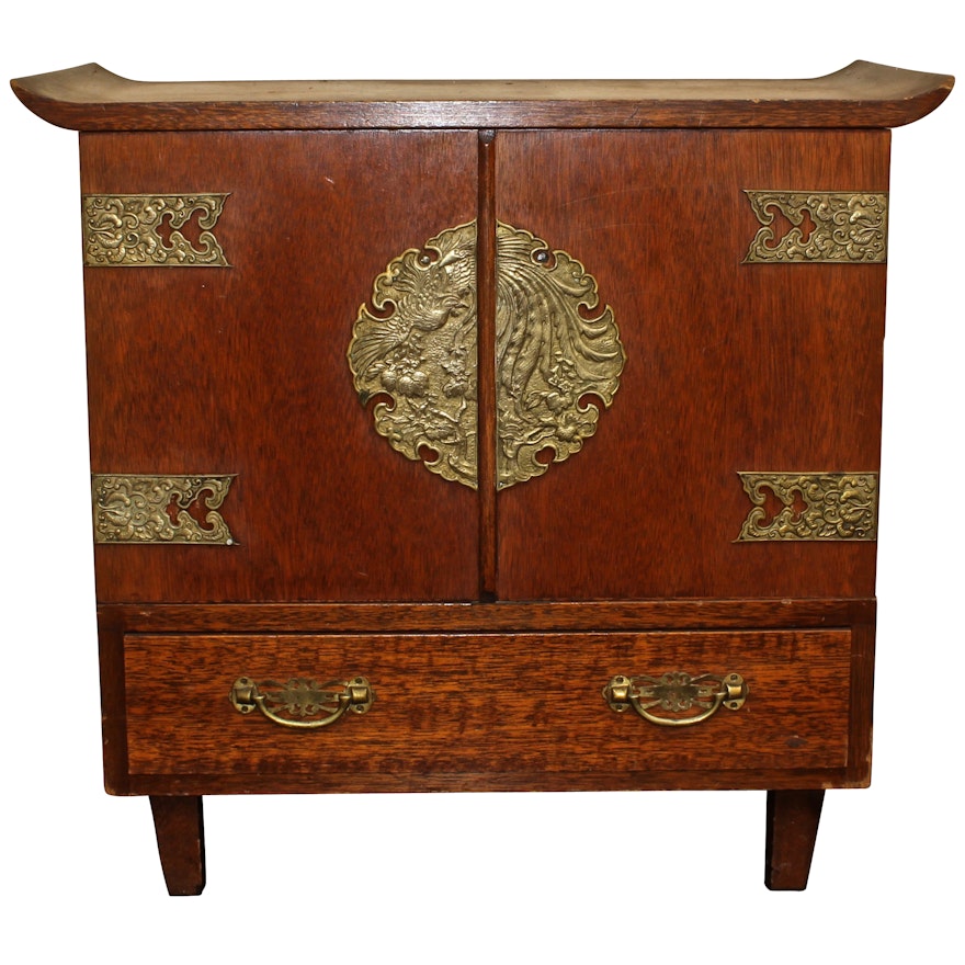 Asian Style Record Cabinet, Mid 20th Century