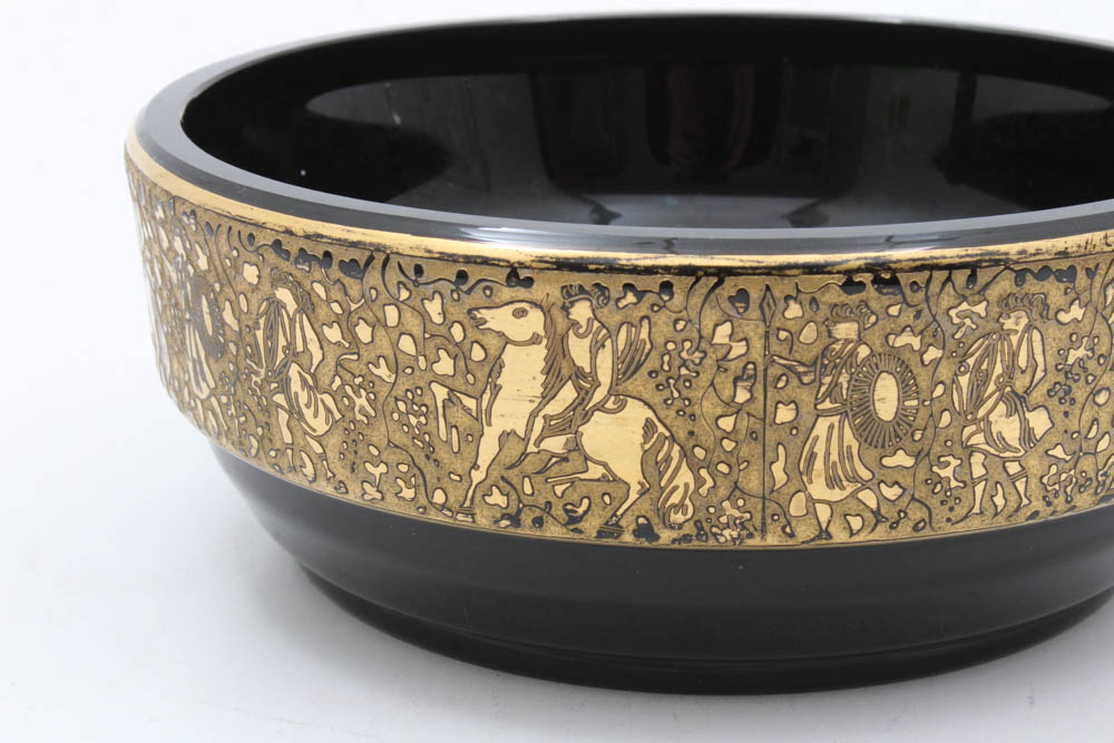 1920s Art Deco Amethyst Glass Bowl Attributed to Moser