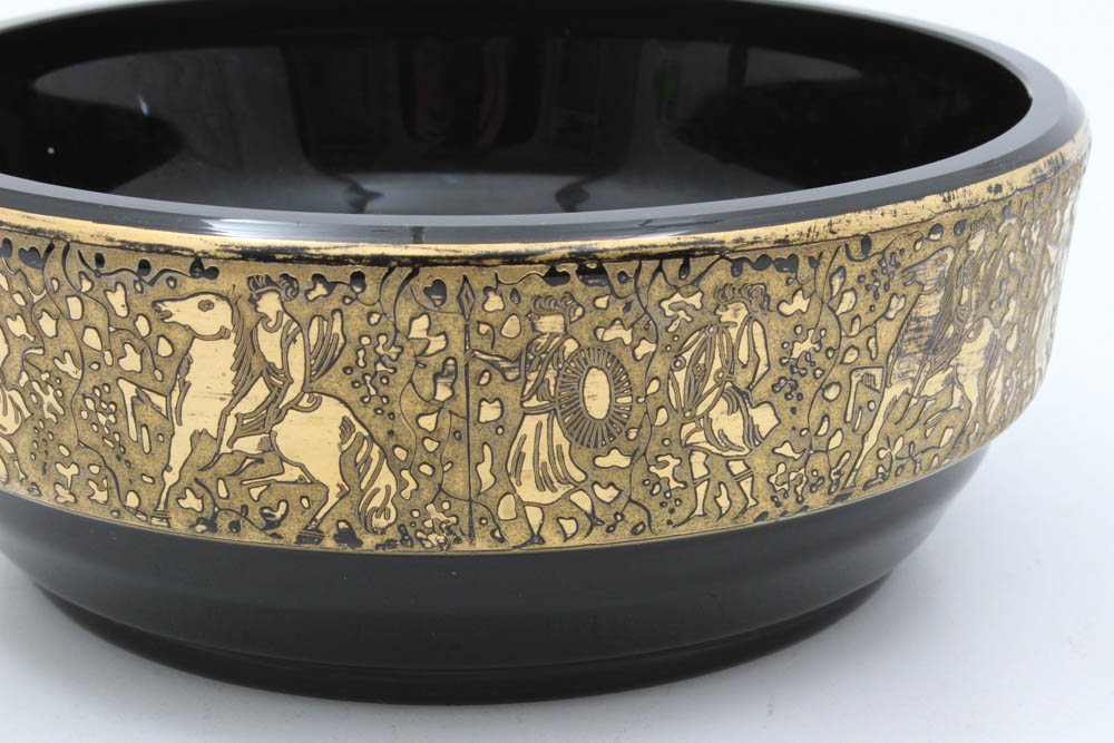 1920s Art Deco Amethyst Glass Bowl Attributed to Moser