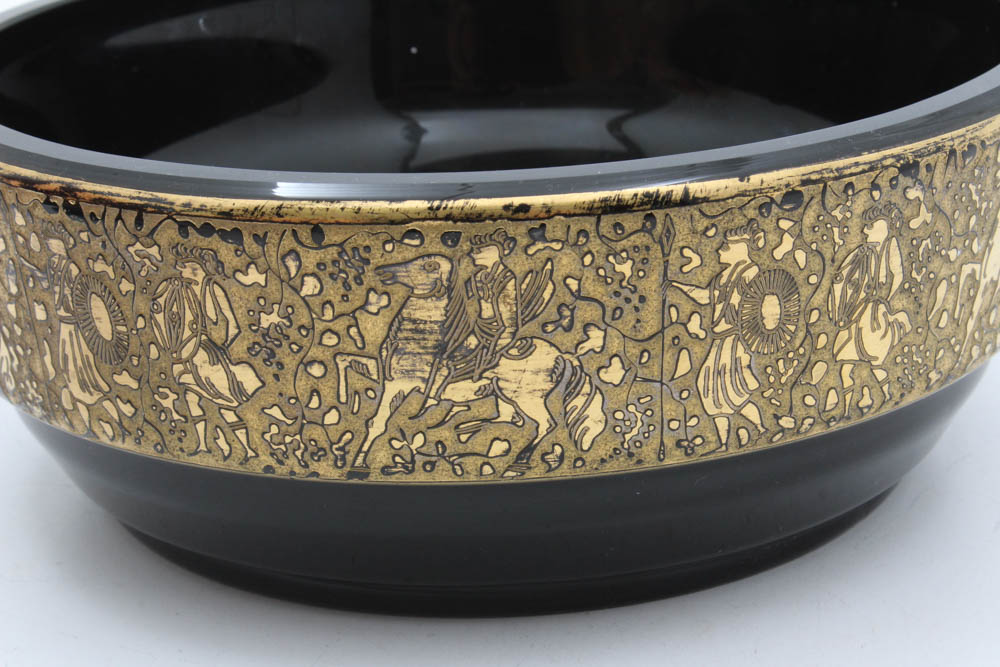 1920s Art Deco Amethyst Glass Bowl Attributed to Moser