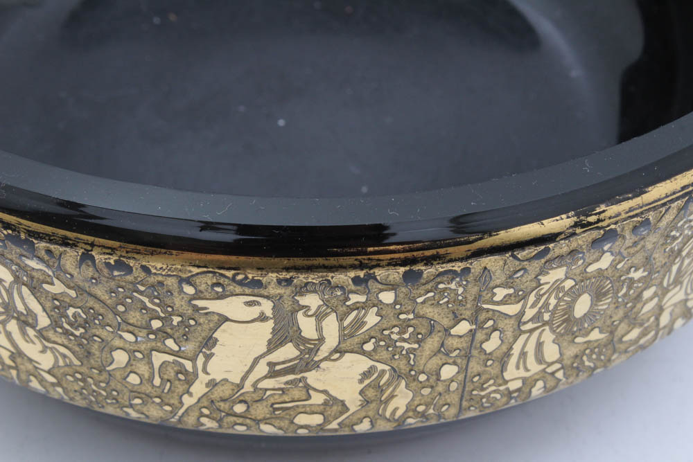 1920s Art Deco Amethyst Glass Bowl Attributed to Moser