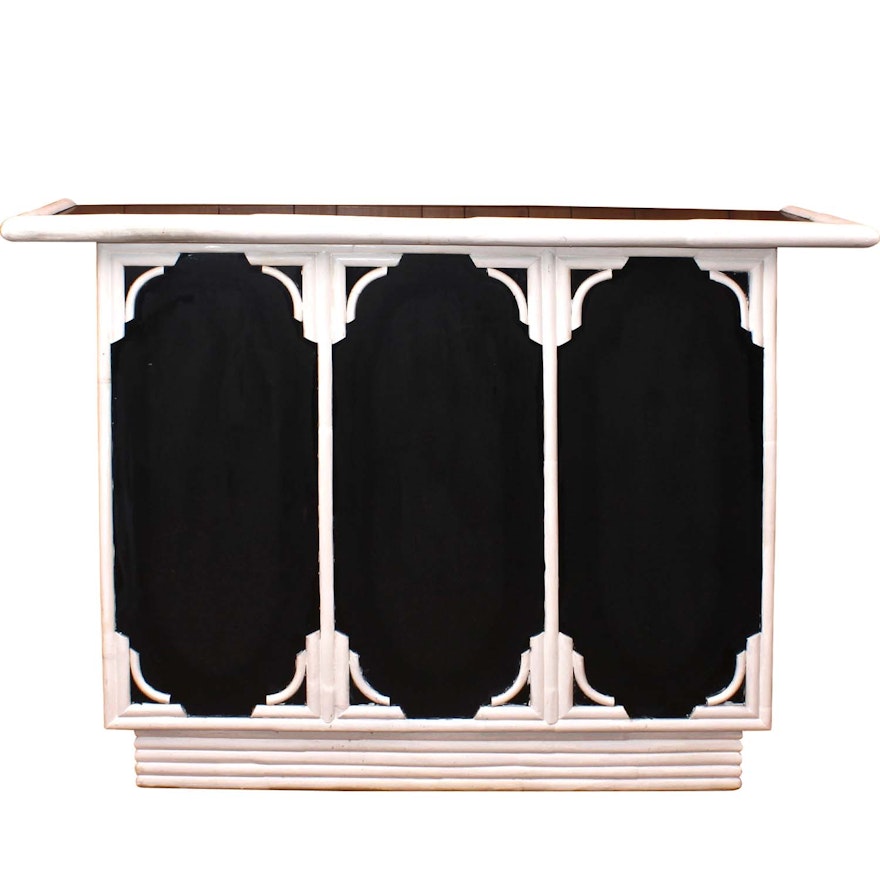 White and Black Painted Wooden Bar Cabinet, Late 20th Century