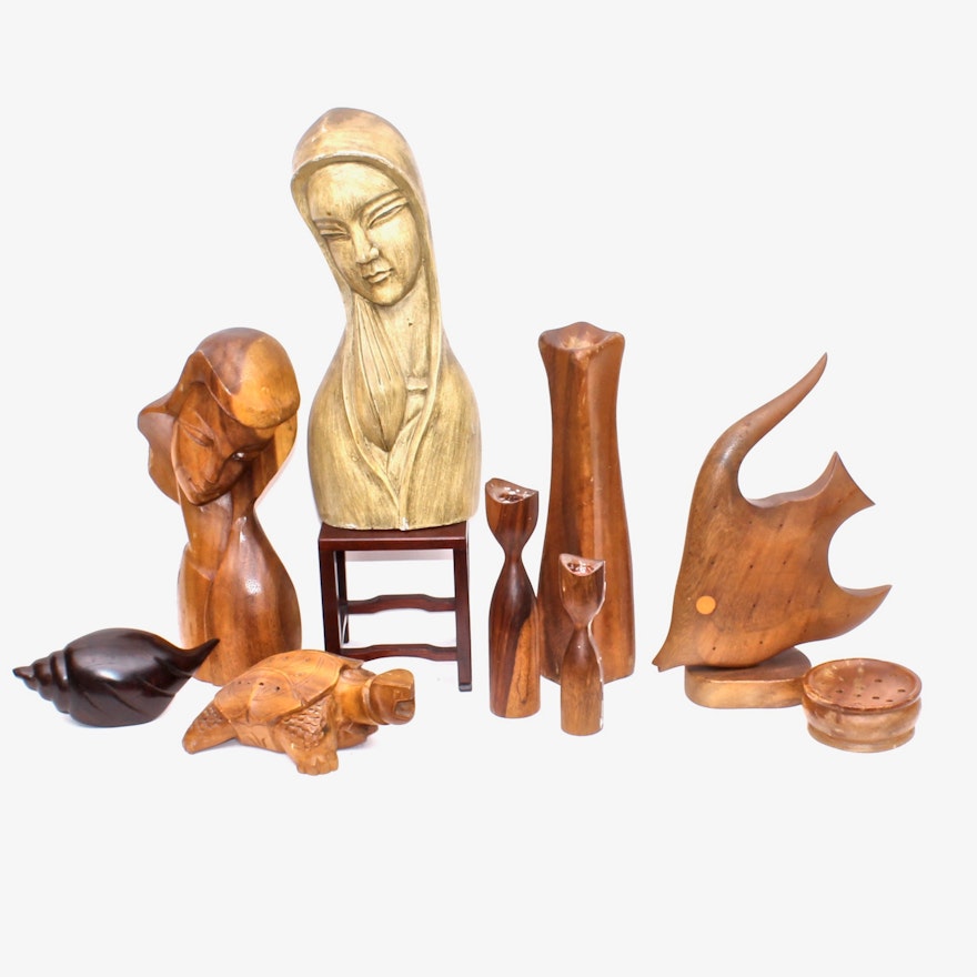 Collection of Wood Carved Sculptures