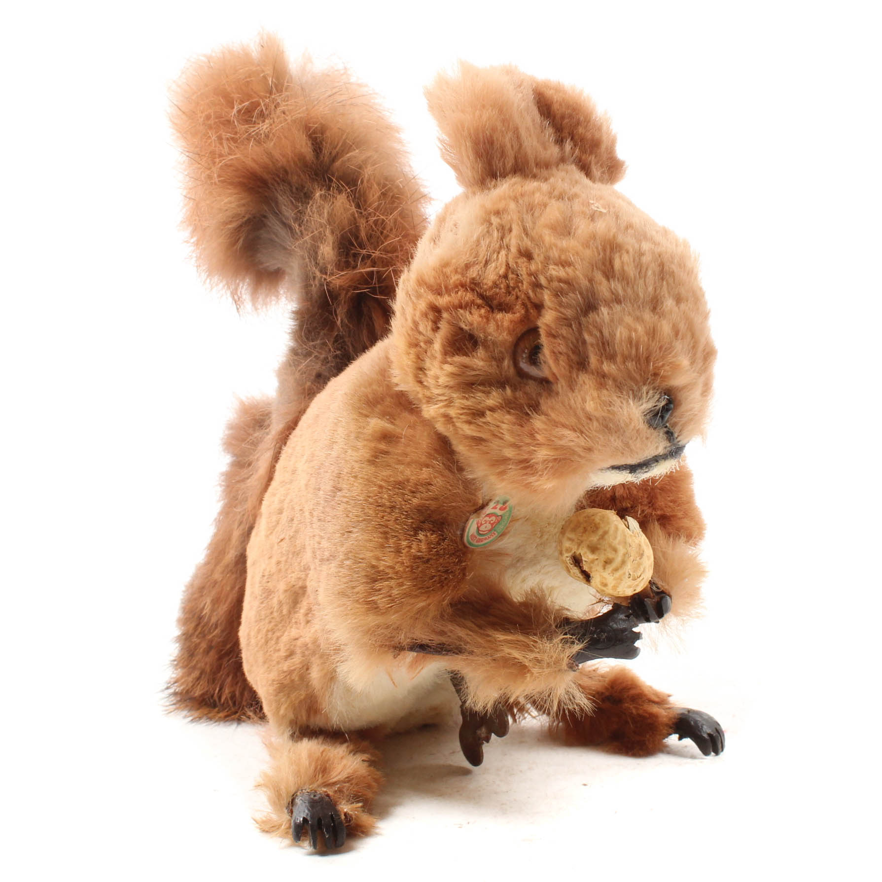 Vintage Carl Original Rabbit Fur Wind-Up Squirrel