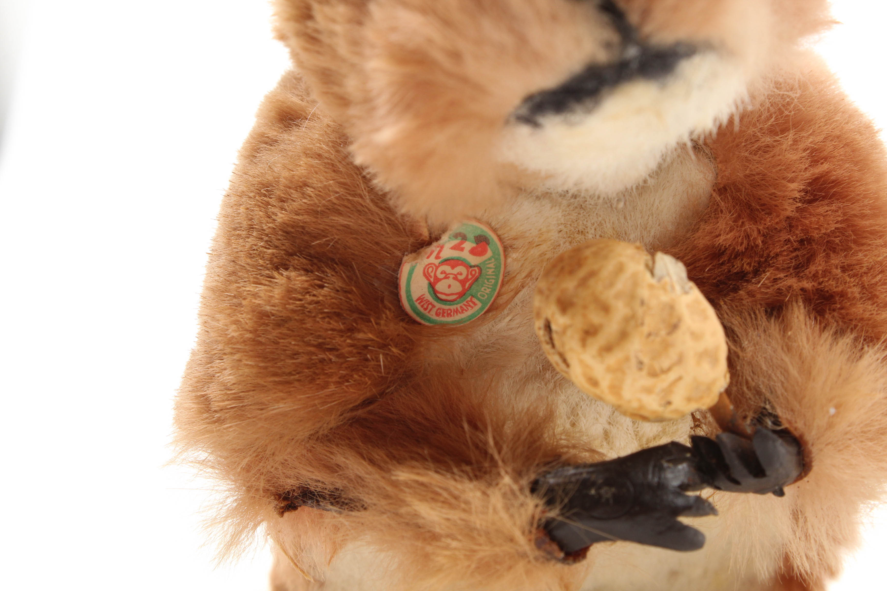 Vintage Carl Original Rabbit Fur Wind-Up Squirrel