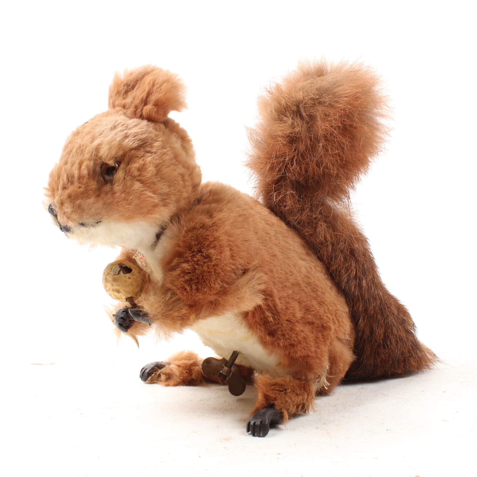 Vintage Carl Original Rabbit Fur Wind-Up Squirrel