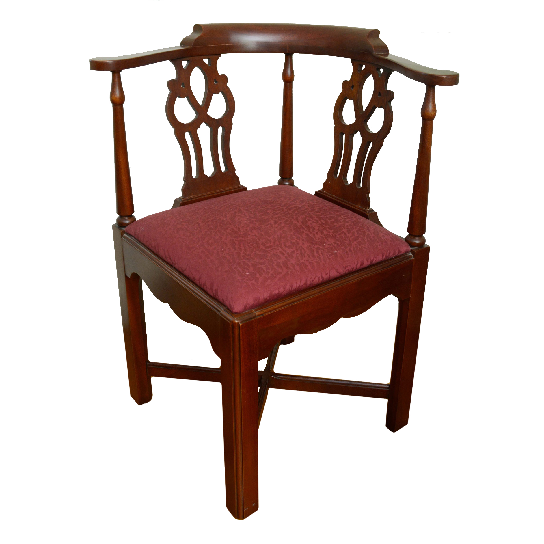 Vintage Chinese Chippendale Style Corner Armchair