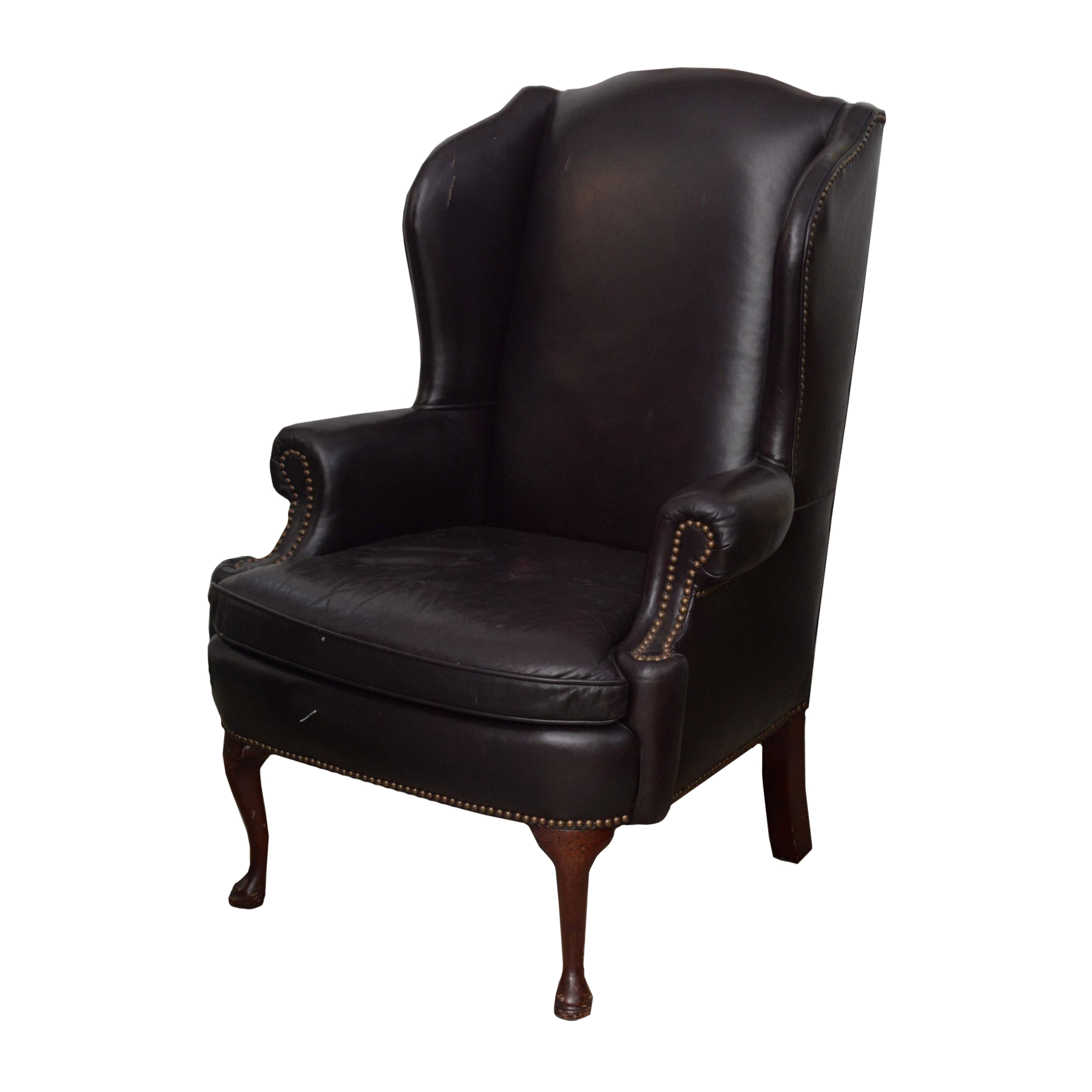 Leather Wingback Armchair by Classic Leather Inc.