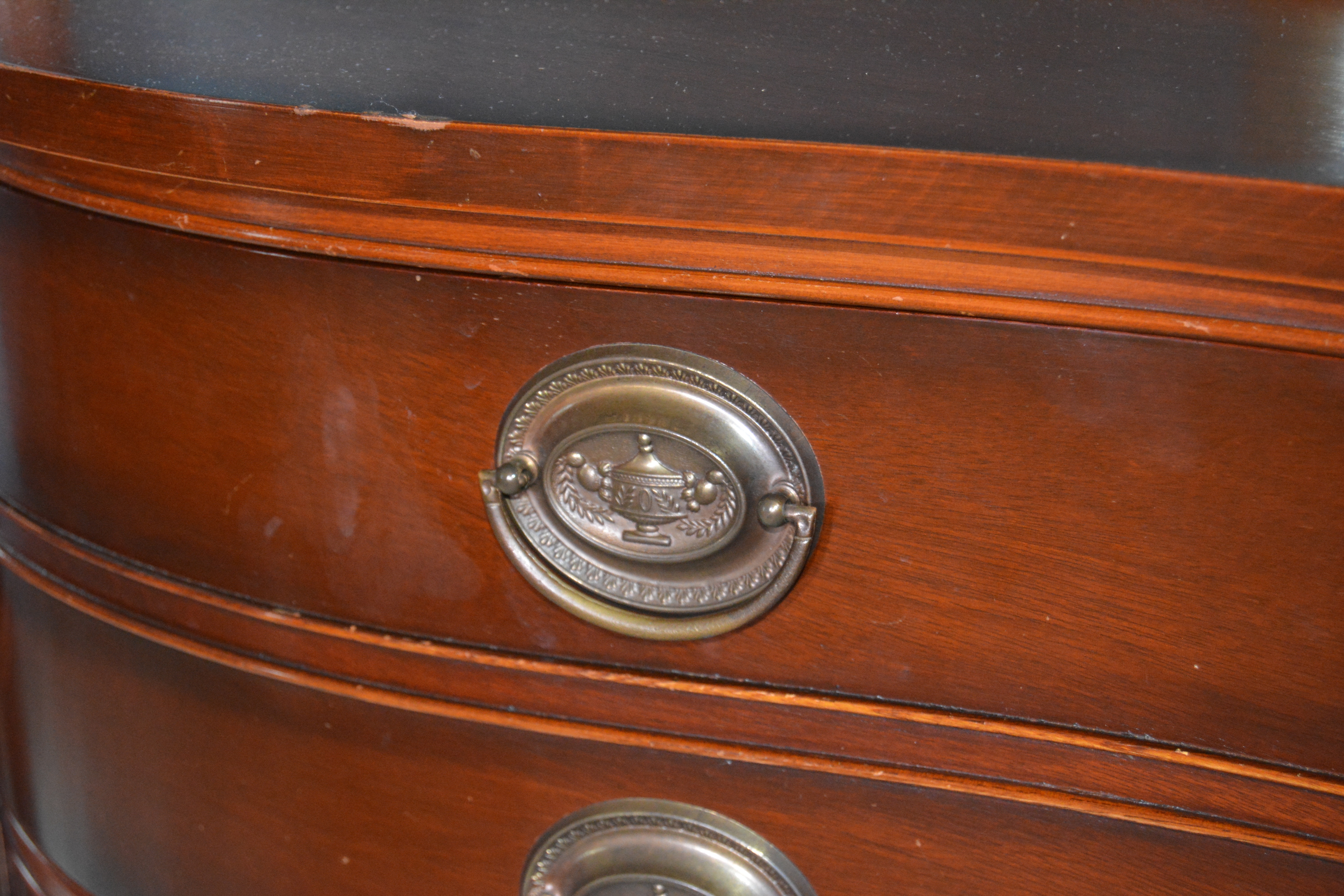 Federal Style Mahogany Dresser and Mirror by Drexel Furniture, Mid-20th Century