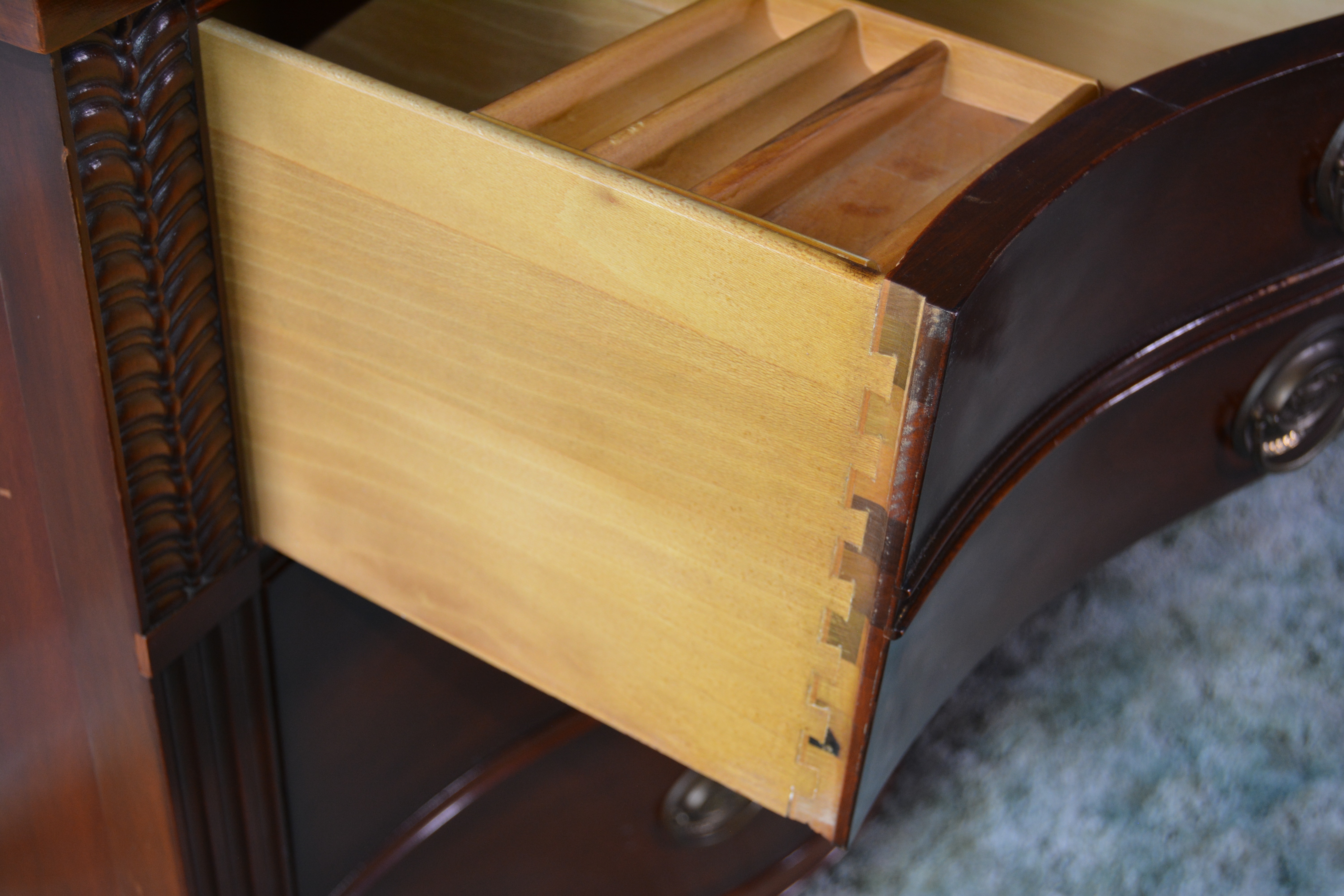 Federal Style Mahogany Dresser and Mirror by Drexel Furniture, Mid-20th Century