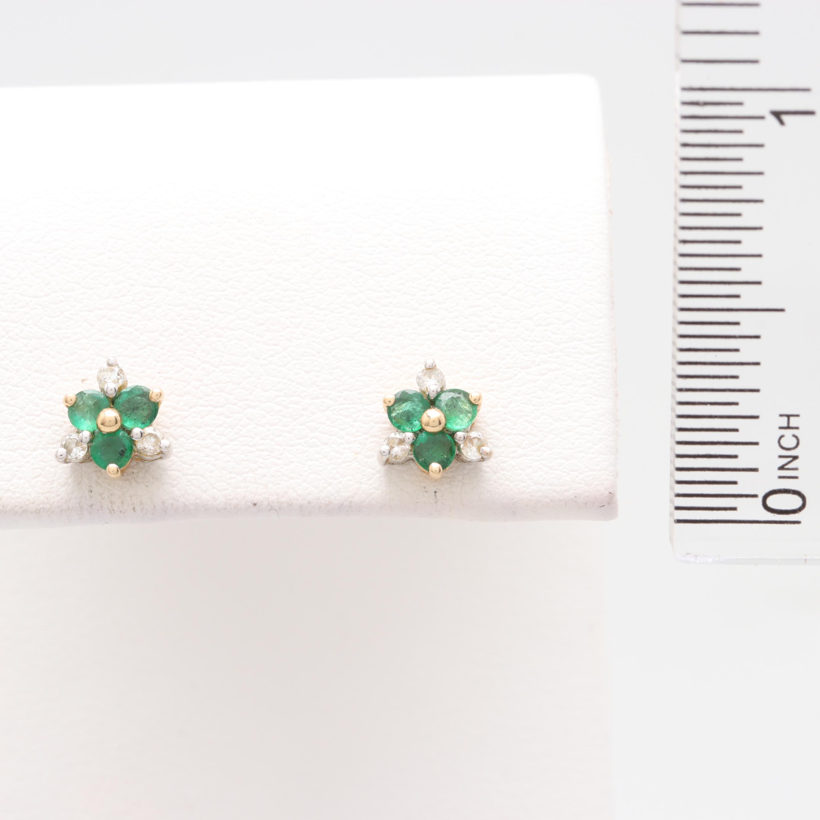 14K Yellow Gold Gemstone Post Earrings