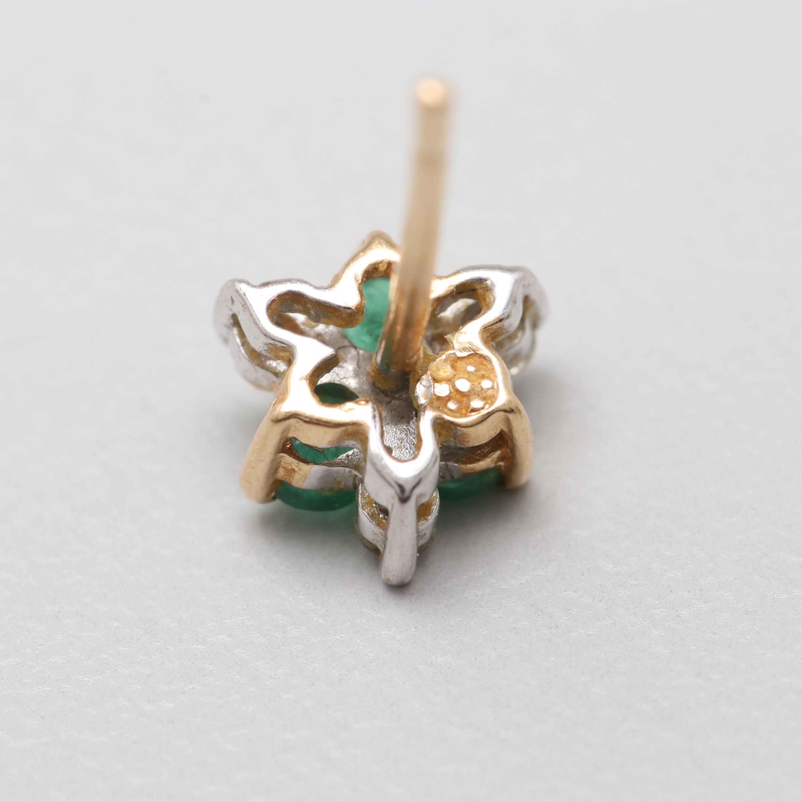 14K Yellow Gold Gemstone Post Earrings