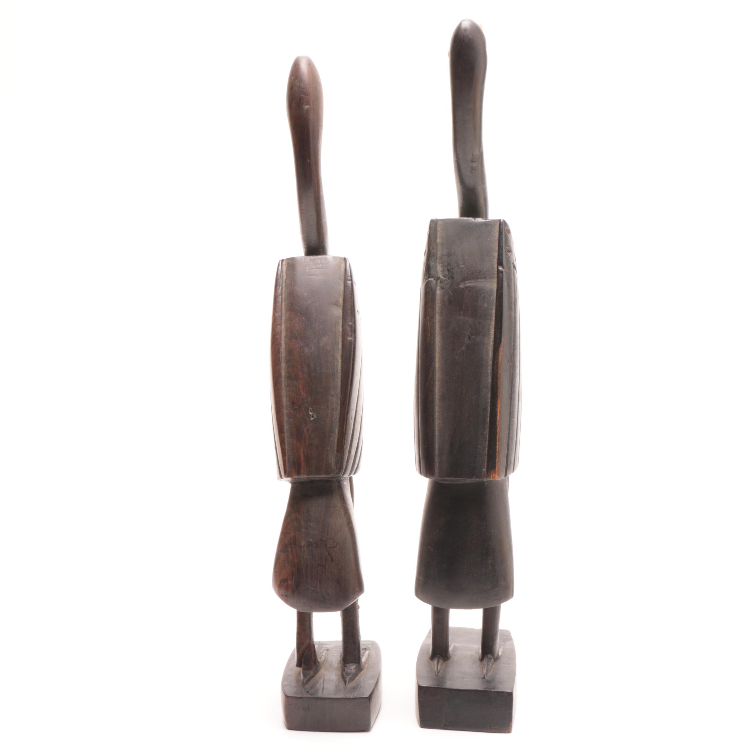 Carved Wooden Bird Sculptures