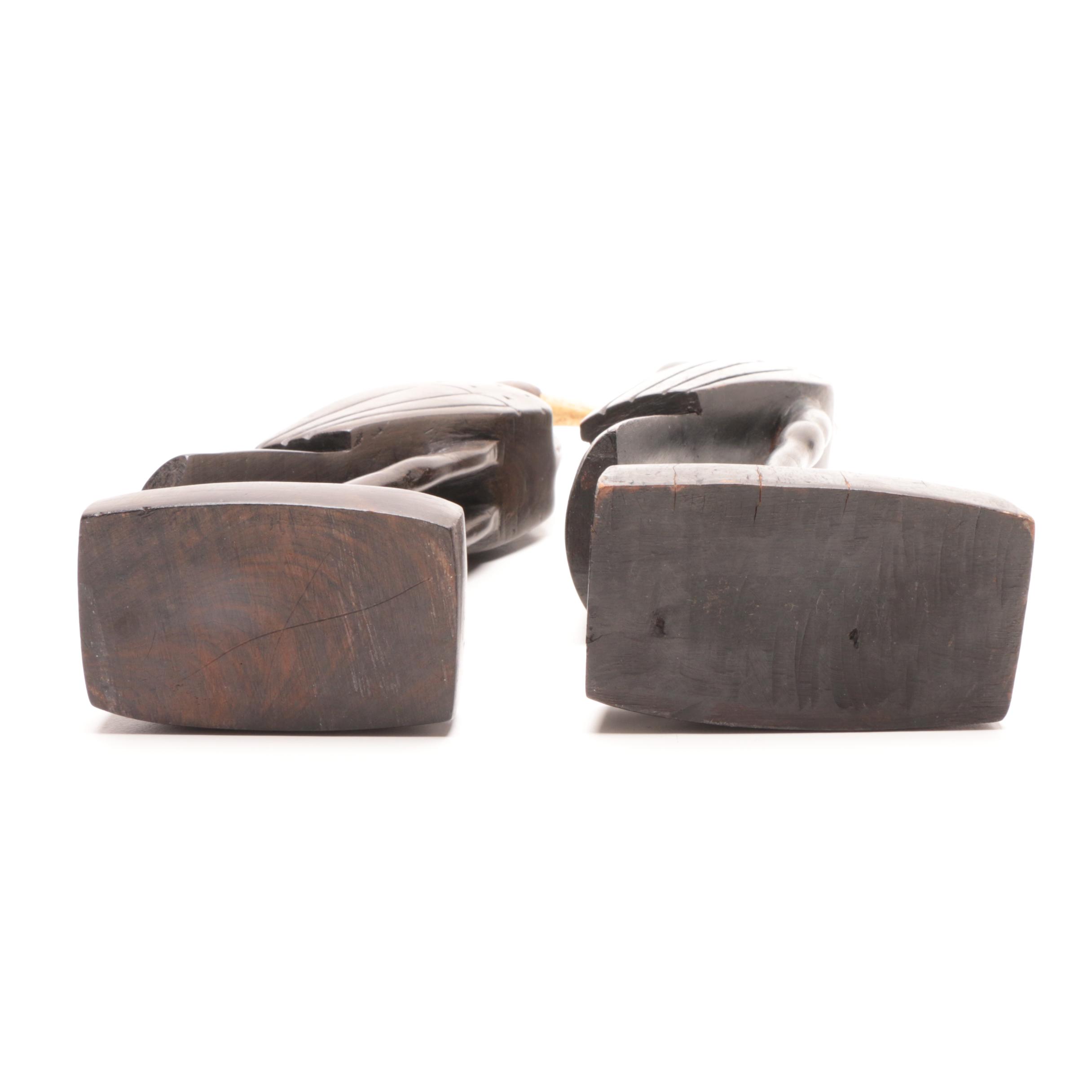 Carved Wooden Bird Sculptures