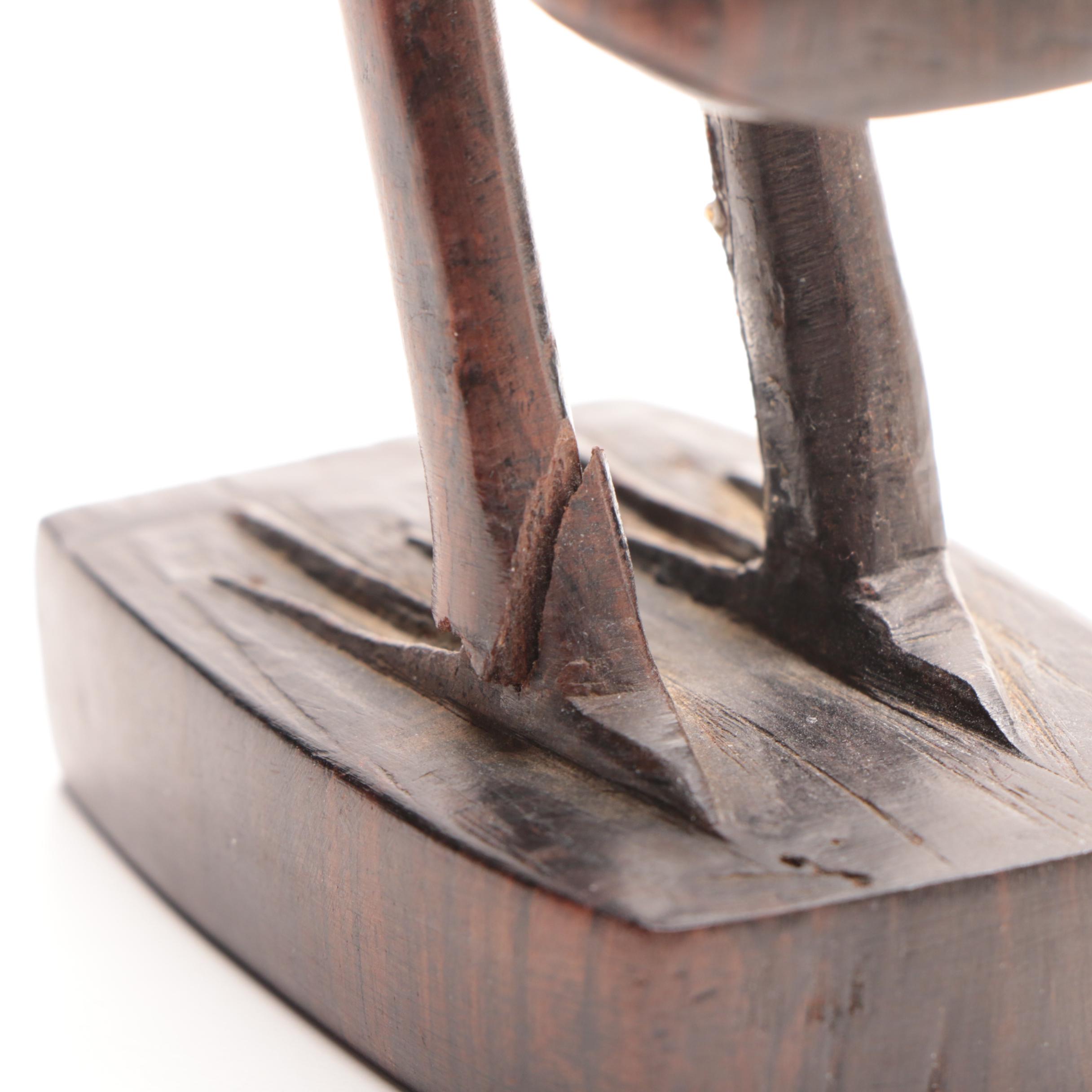 Carved Wooden Bird Sculptures