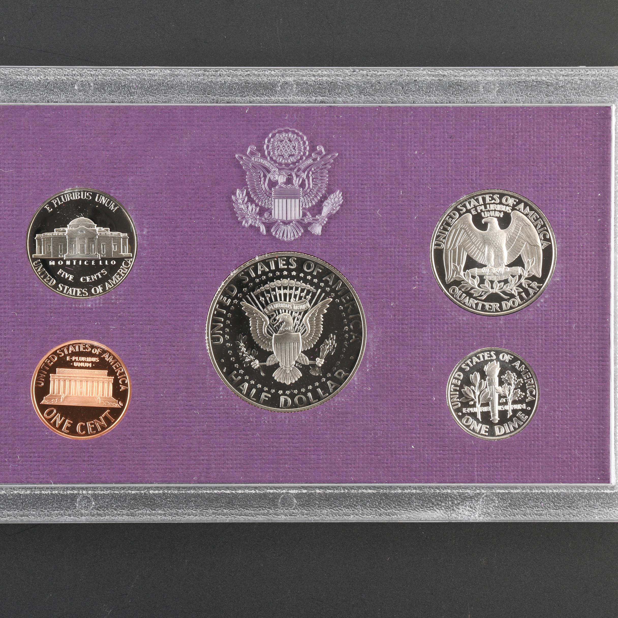 Group of Eight U.S. Mint Proof Sets, 1984 to 1993