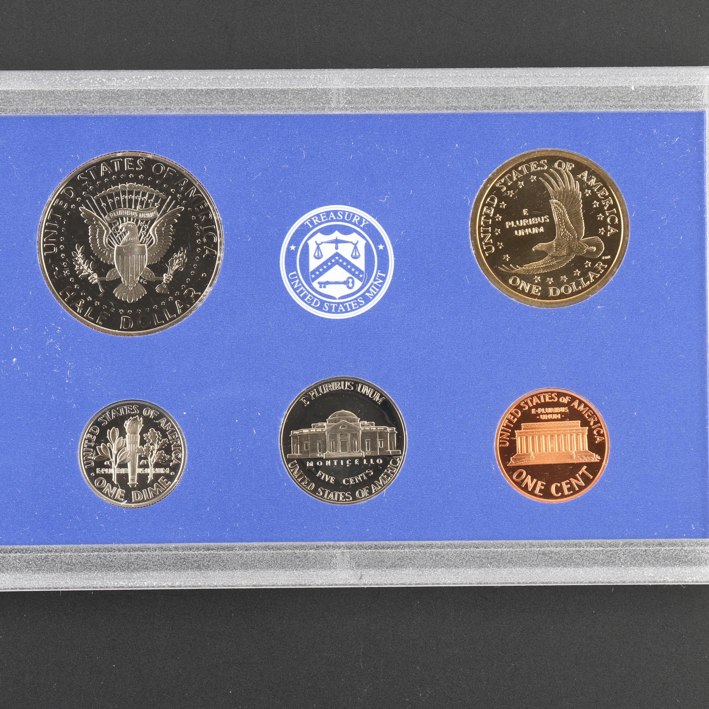 Five U.S. Mint Proof Sets, 1976 to 2003