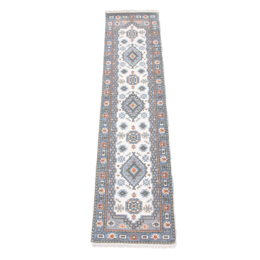 Hand-Knotted Indo-Caucasian Carpet Runner