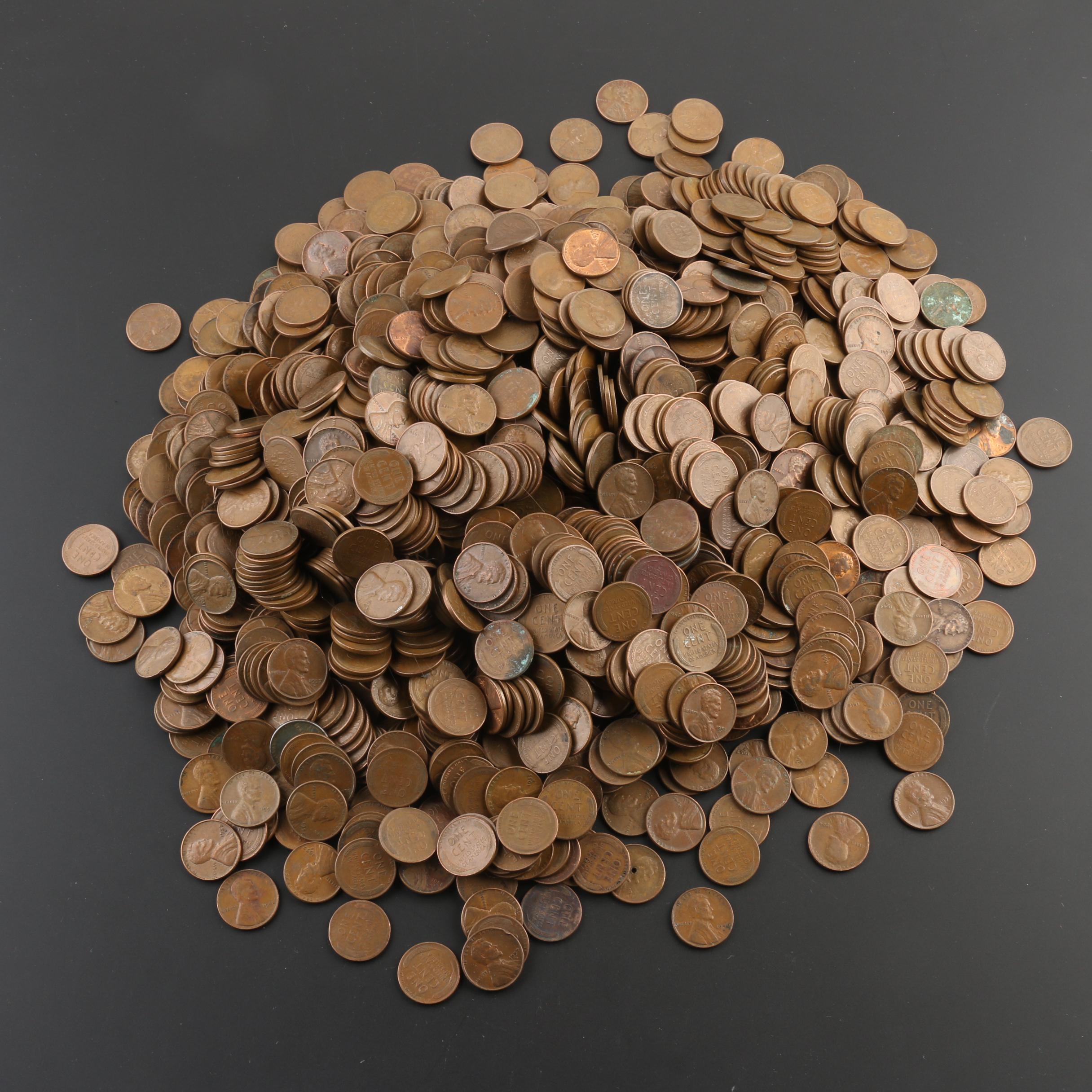 Approximately 1800 Lincoln Wheat Cents