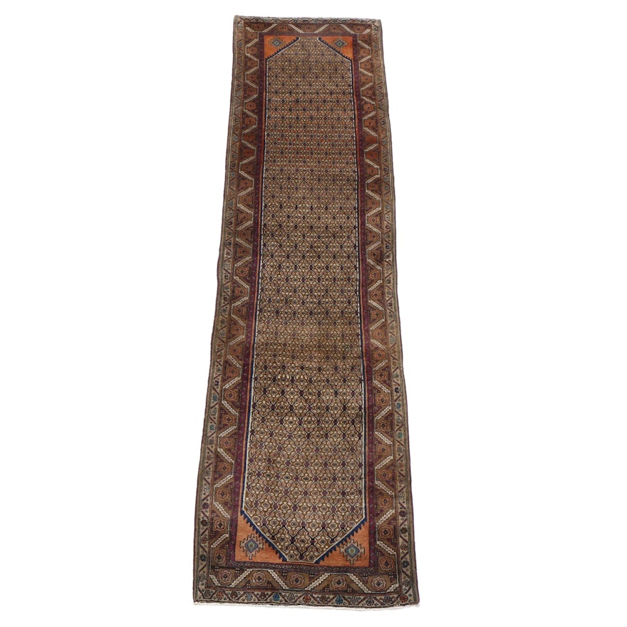 Hand-Knotted Persian Senneh Bijar Carpet Runner