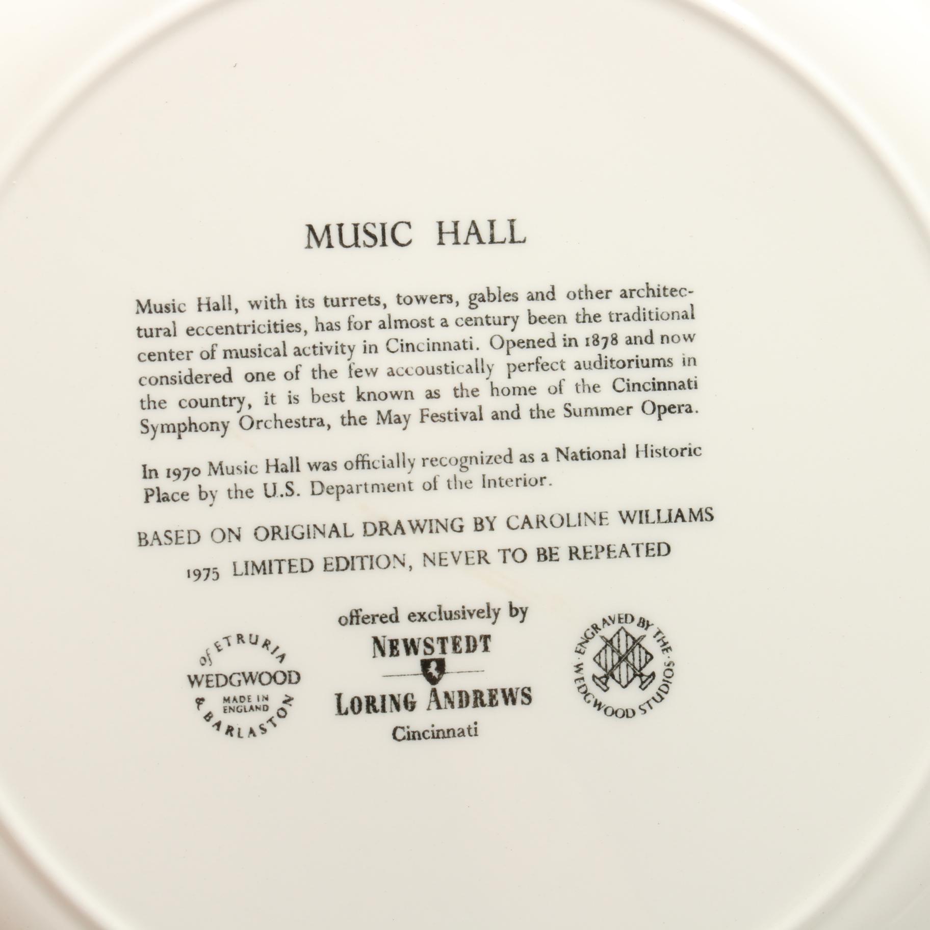 Wedgwood Caroline Williams Ceramic Plates Featuring Cincinnati Landmarks