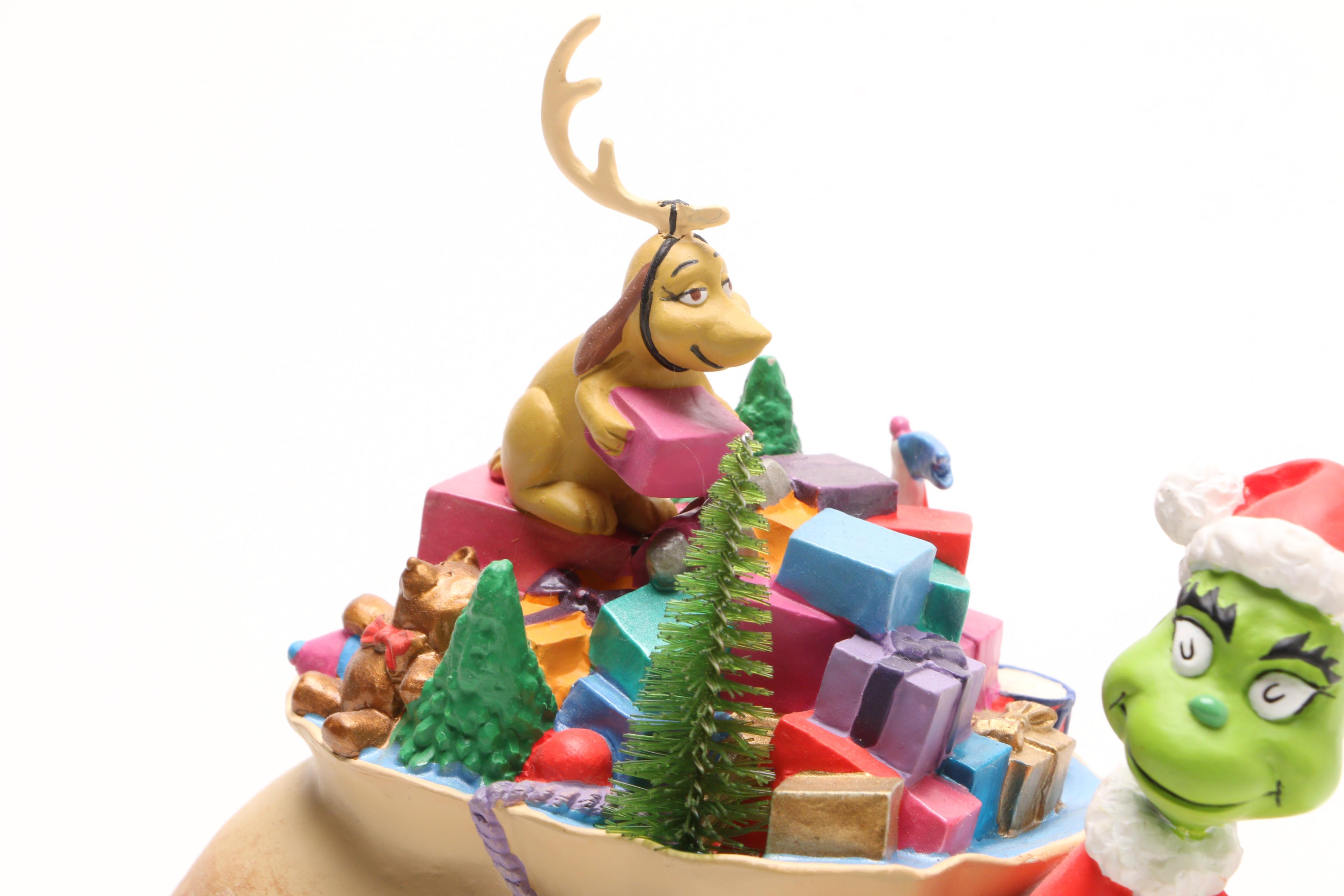 Circa 2000 Hallmark Ceramic "Merry Grinchmas" Dr. Seuss Figurine