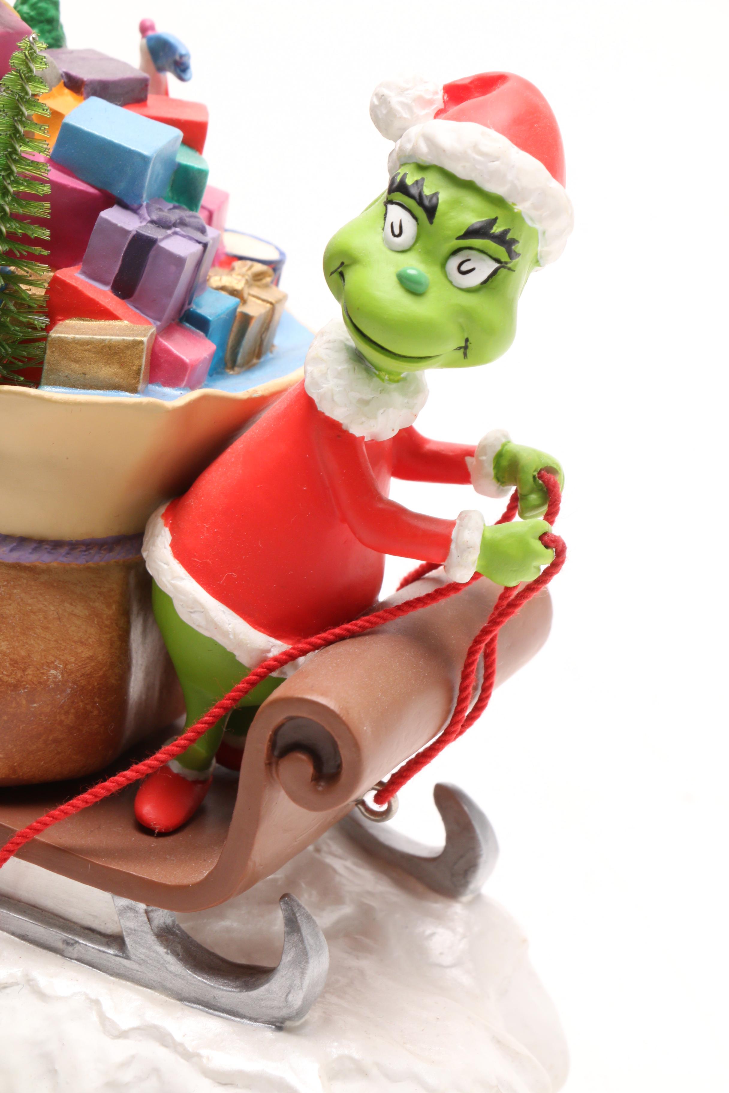 Circa 2000 Hallmark Ceramic "Merry Grinchmas" Dr. Seuss Figurine